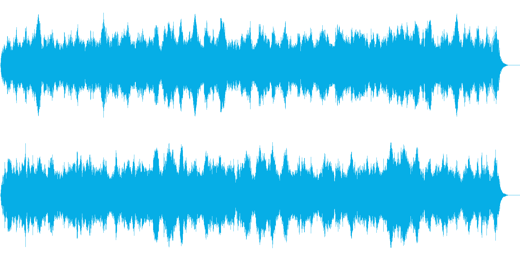 早朝の森に響き渡る静穏なアンビ系BGMの再生済みの波形
