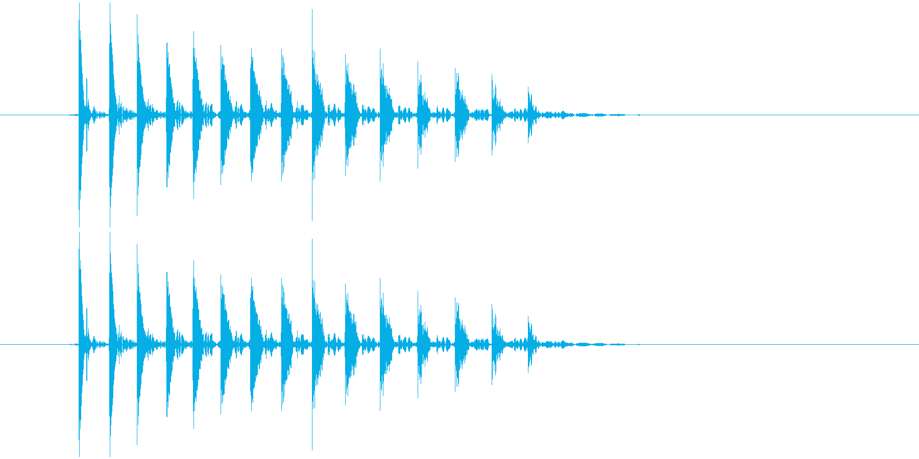 「ぽぽぽょょん」という不思議な音の再生済みの波形