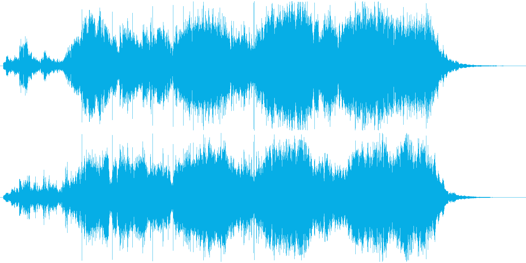 トレーラー・予告編ぽい短いオーケストラ曲の再生済みの波形