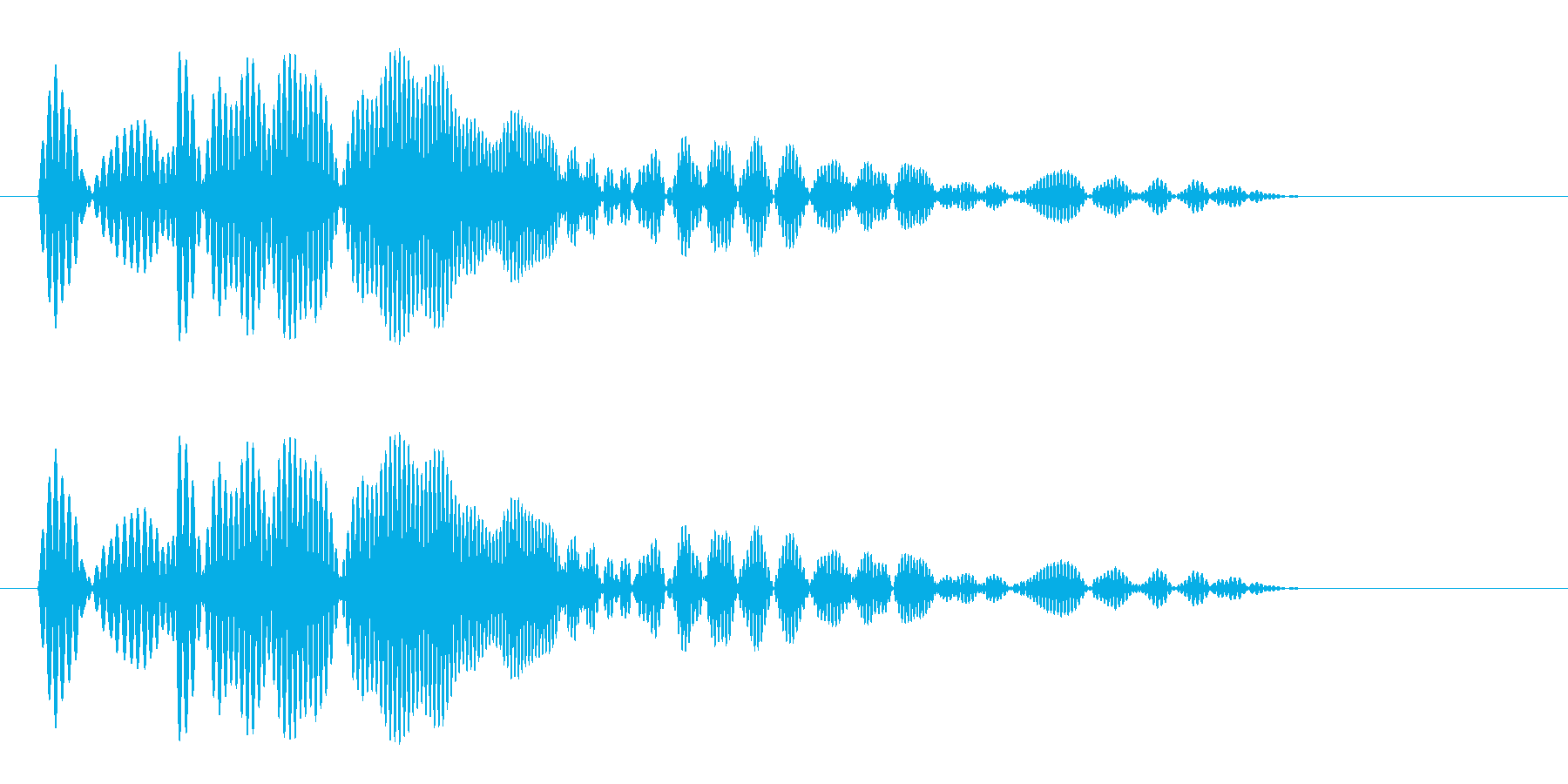 プワーン(シンプルでかわいらしい決定音)の再生済みの波形