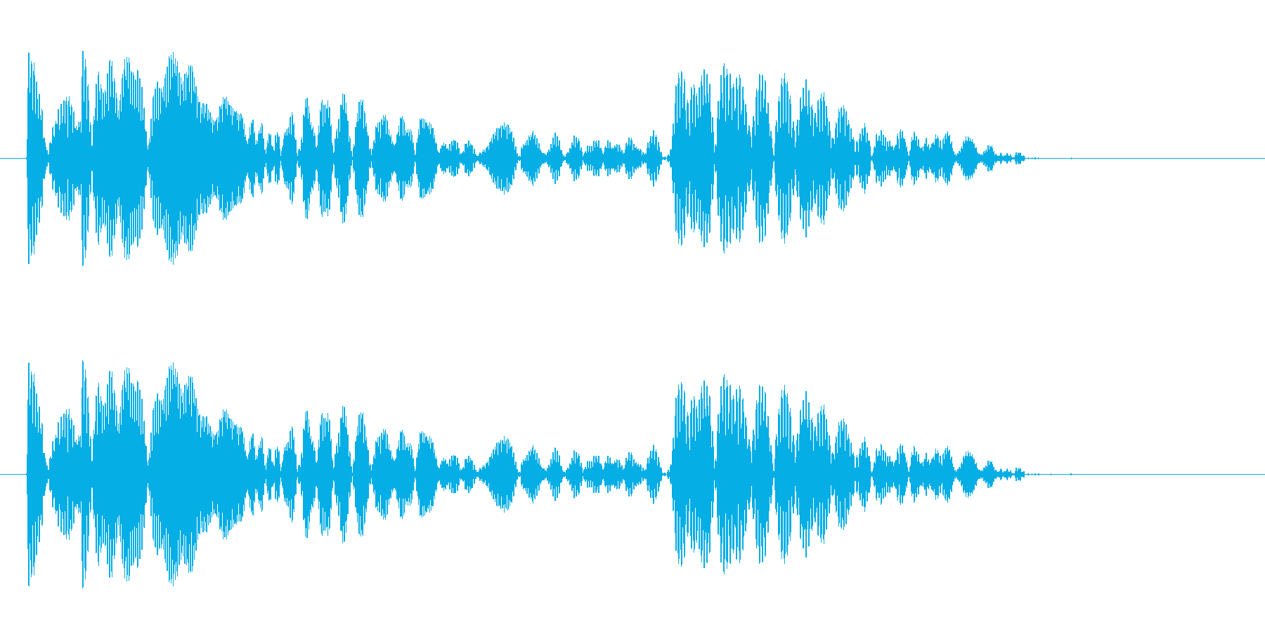 プワァ〜ワ(風船が弾むような音)の再生済みの波形