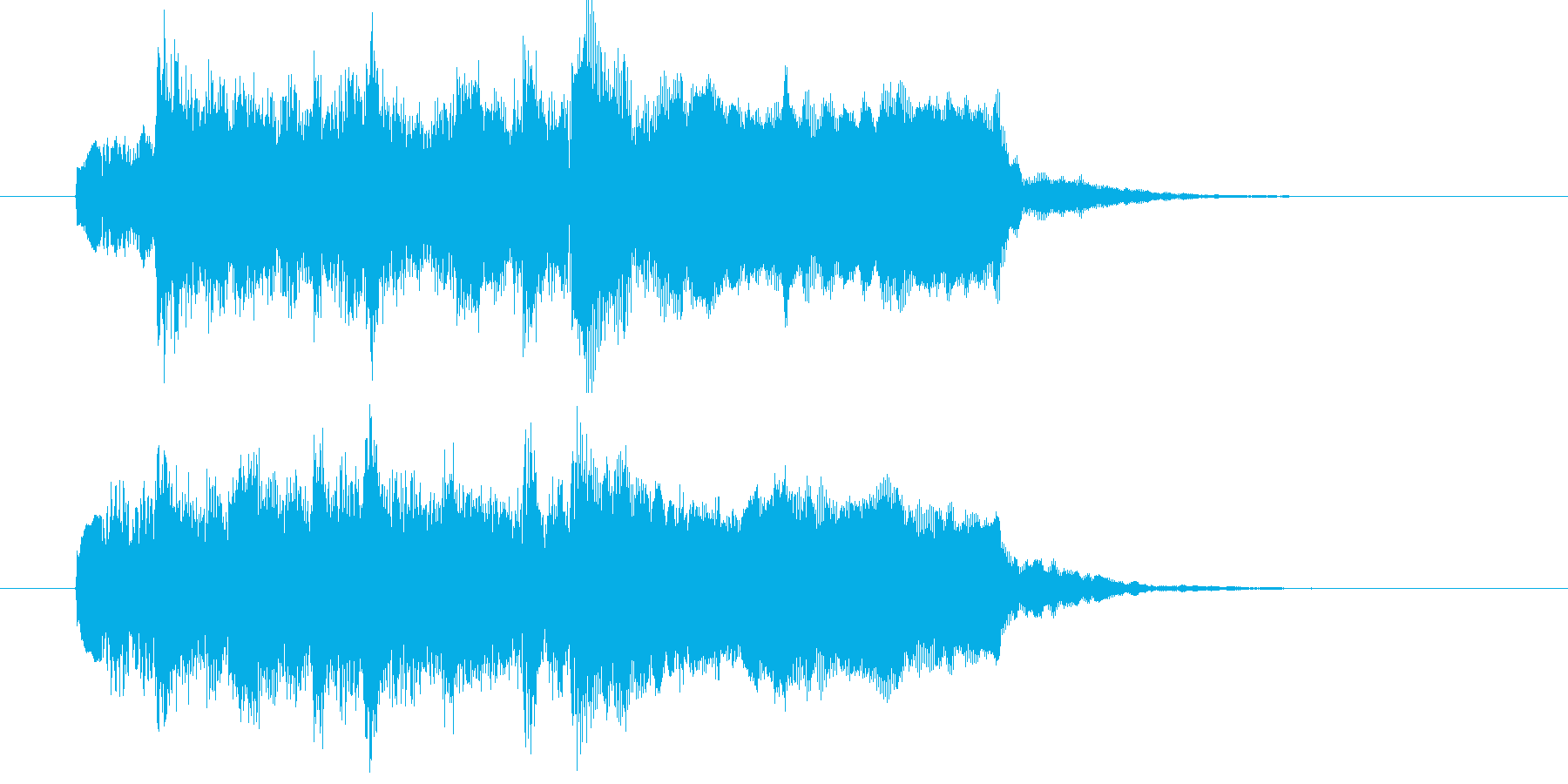 落ち着いた雰囲気のリラクゼーション音楽の再生済みの波形