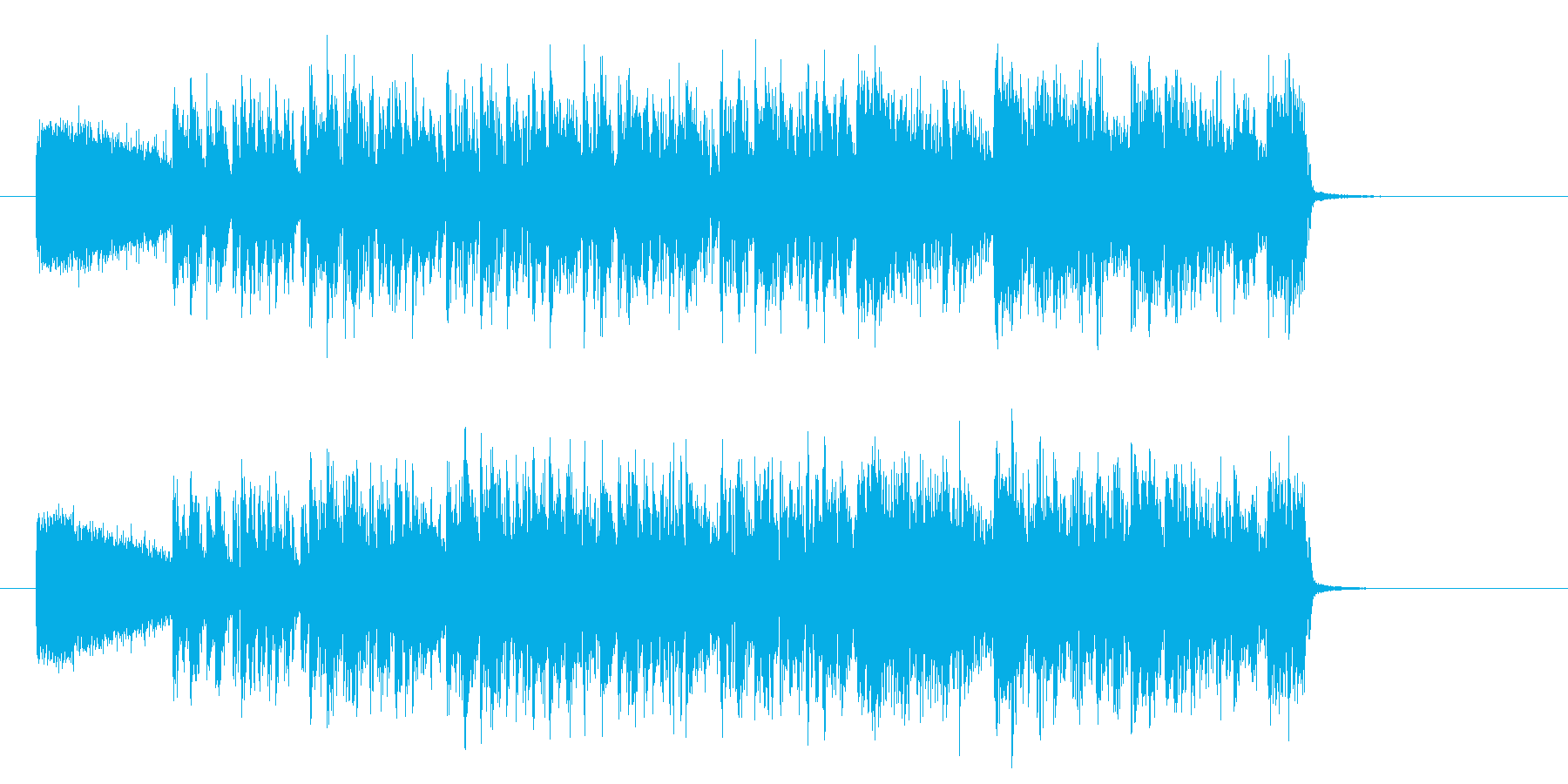 激しく勢いあるギターによるハードロックの再生済みの波形