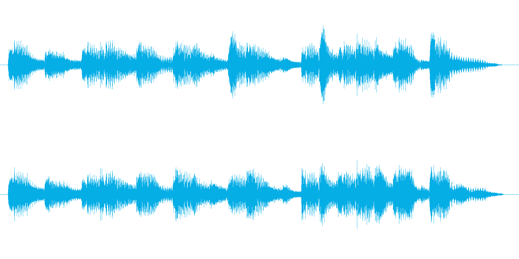 5秒ジングル音源テクノ系明るい曲調の再生済みの波形