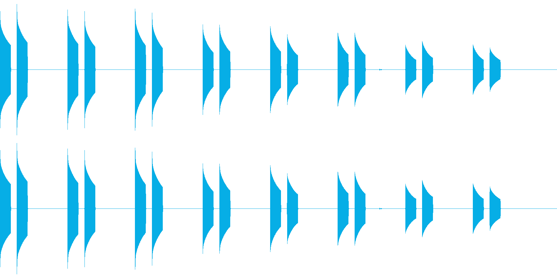 ピーピー(電子音、機械音)の再生済みの波形