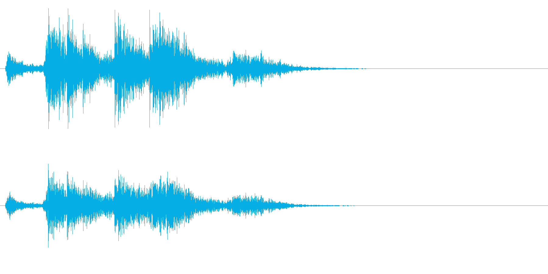 ガタガタン(木材などの倒れる音)の再生済みの波形