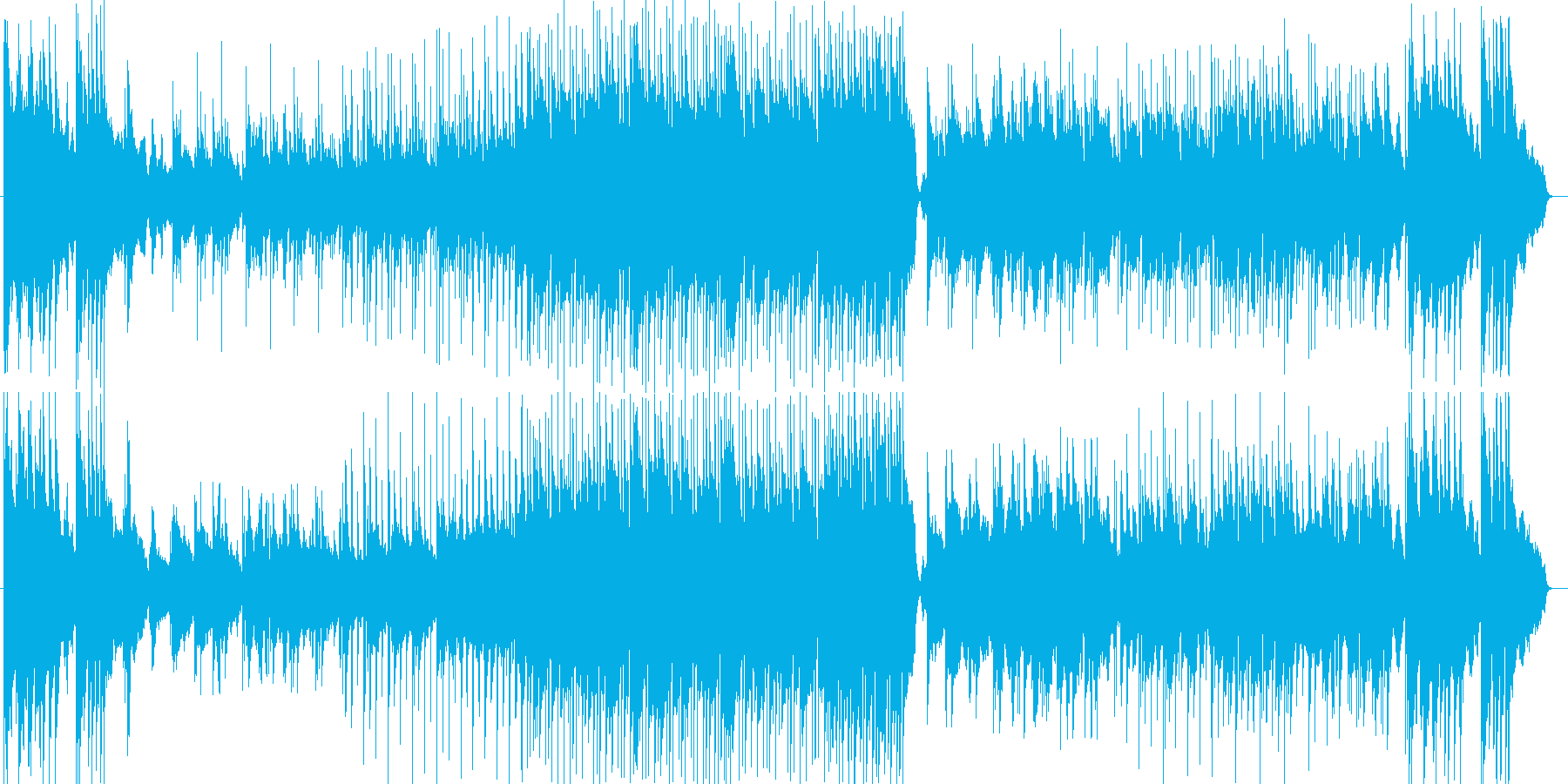 ドラマチックなシンセサイザー楽曲の再生済みの波形