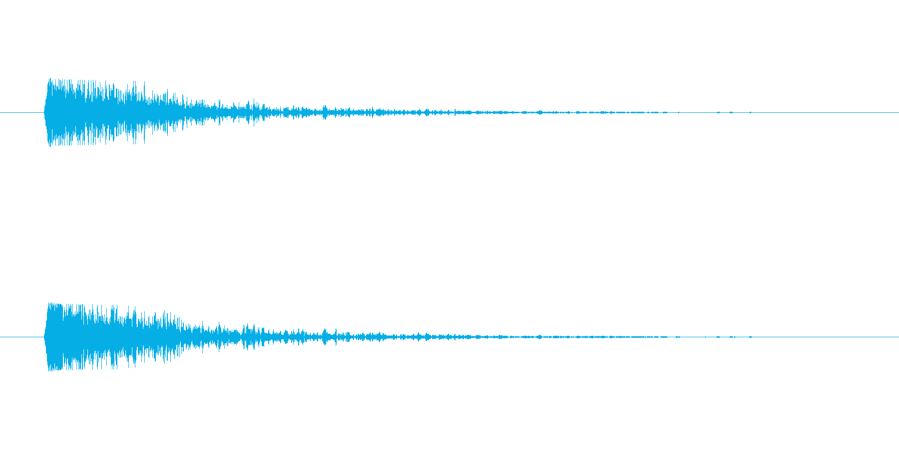 どーん、鉄の思い扉を閉める音の再生済みの波形