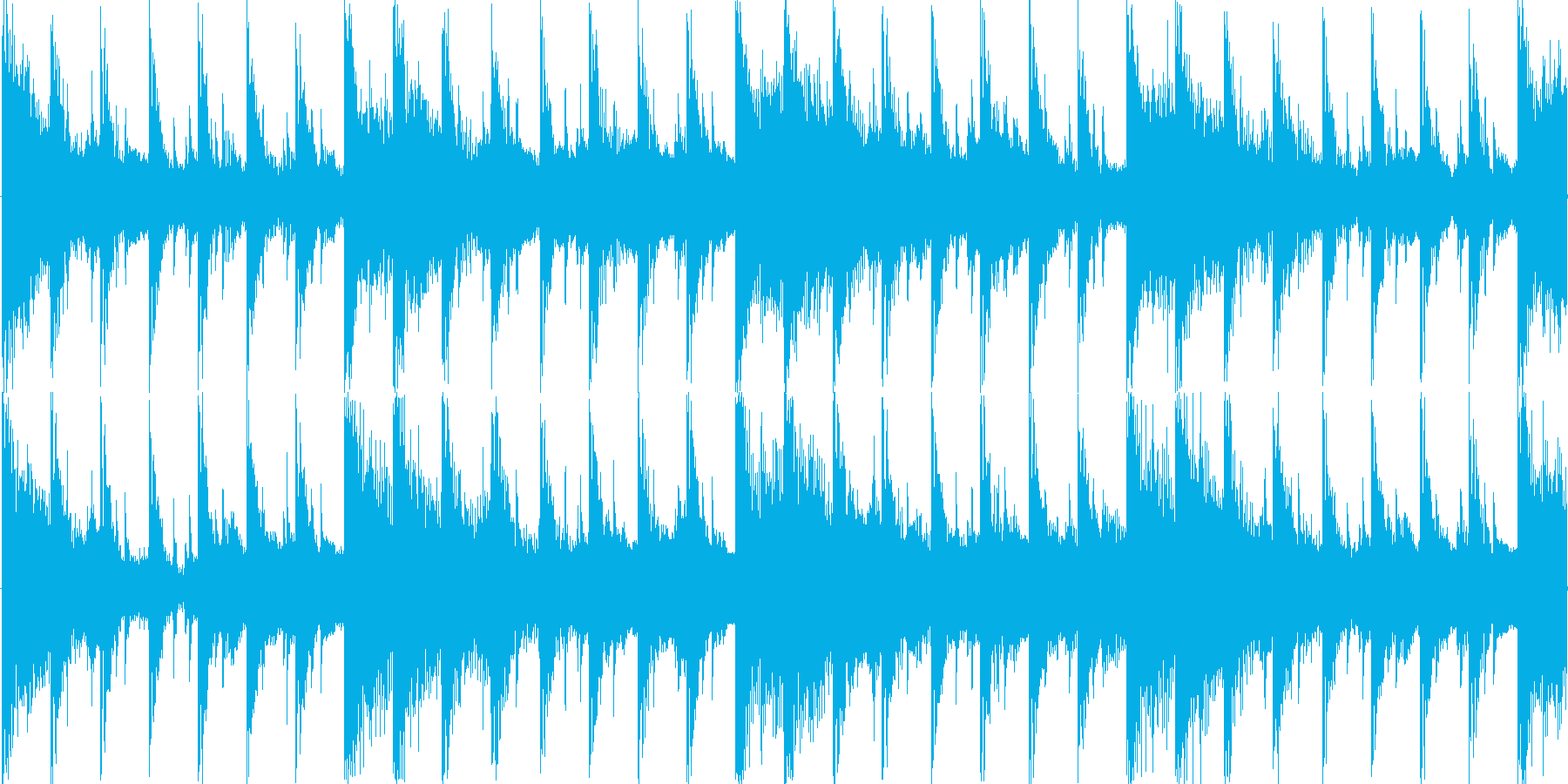 ハウス風のリズムを基調としたループ楽曲…の再生済みの波形