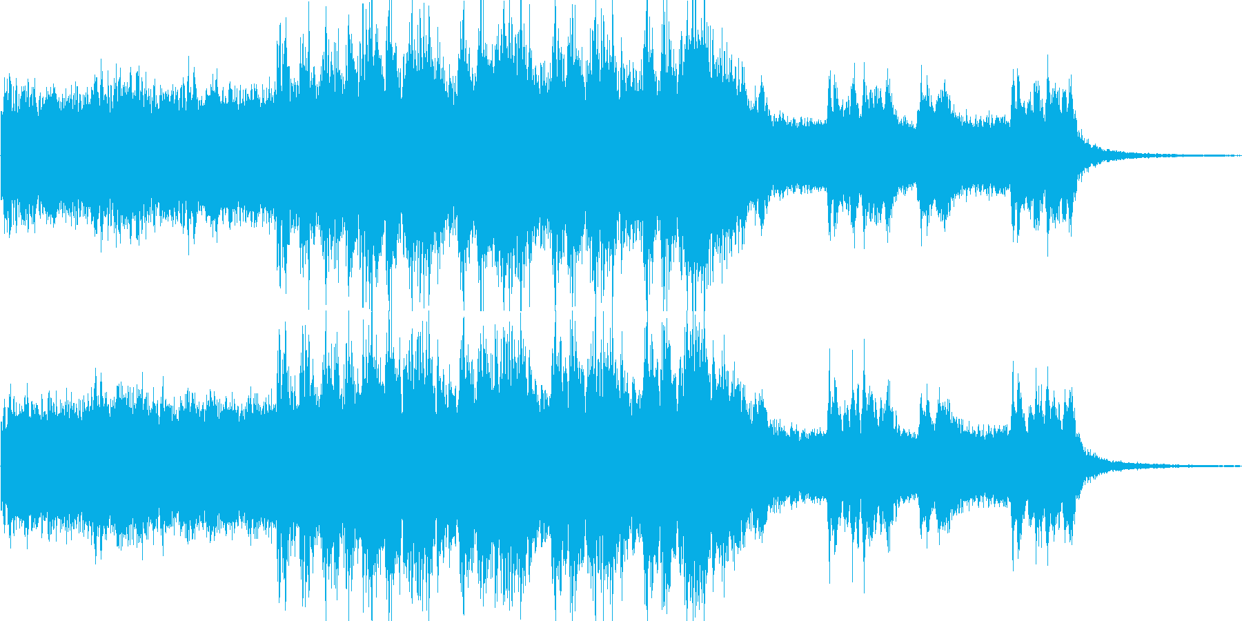 ゲーム音楽の雰囲気を抑揚したような楽曲の再生済みの波形