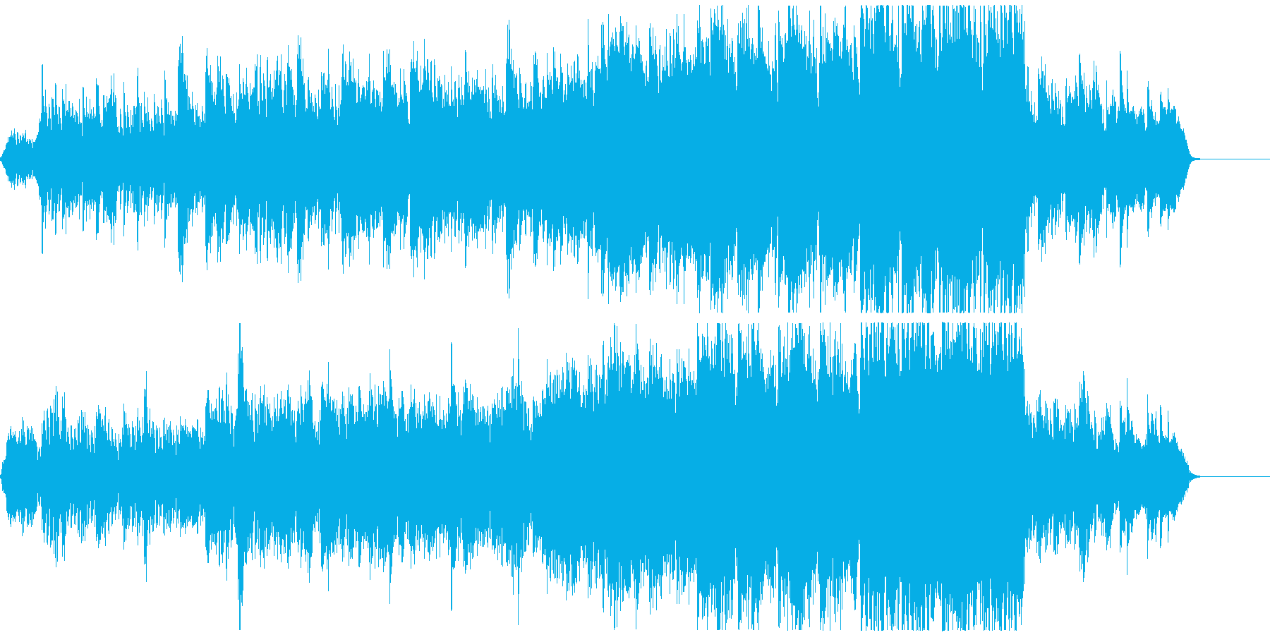 ピアノ主体のやさしく映像的に盛り上がる曲の再生済みの波形