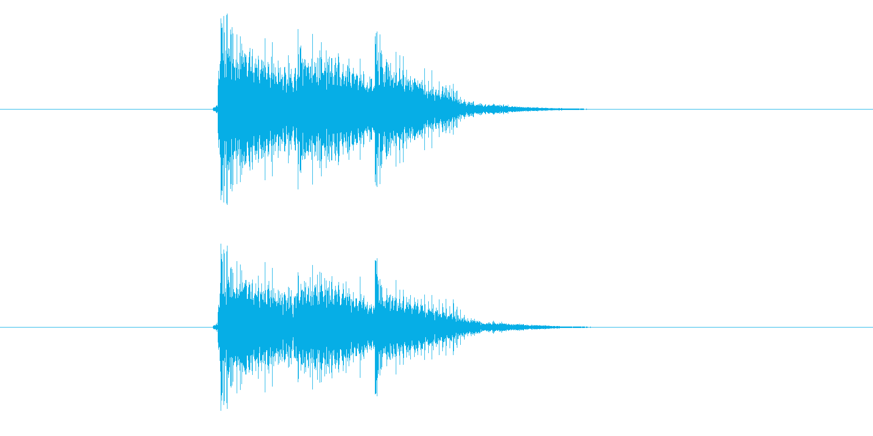 楽しい雰囲気のマーチによるジングル曲の再生済みの波形