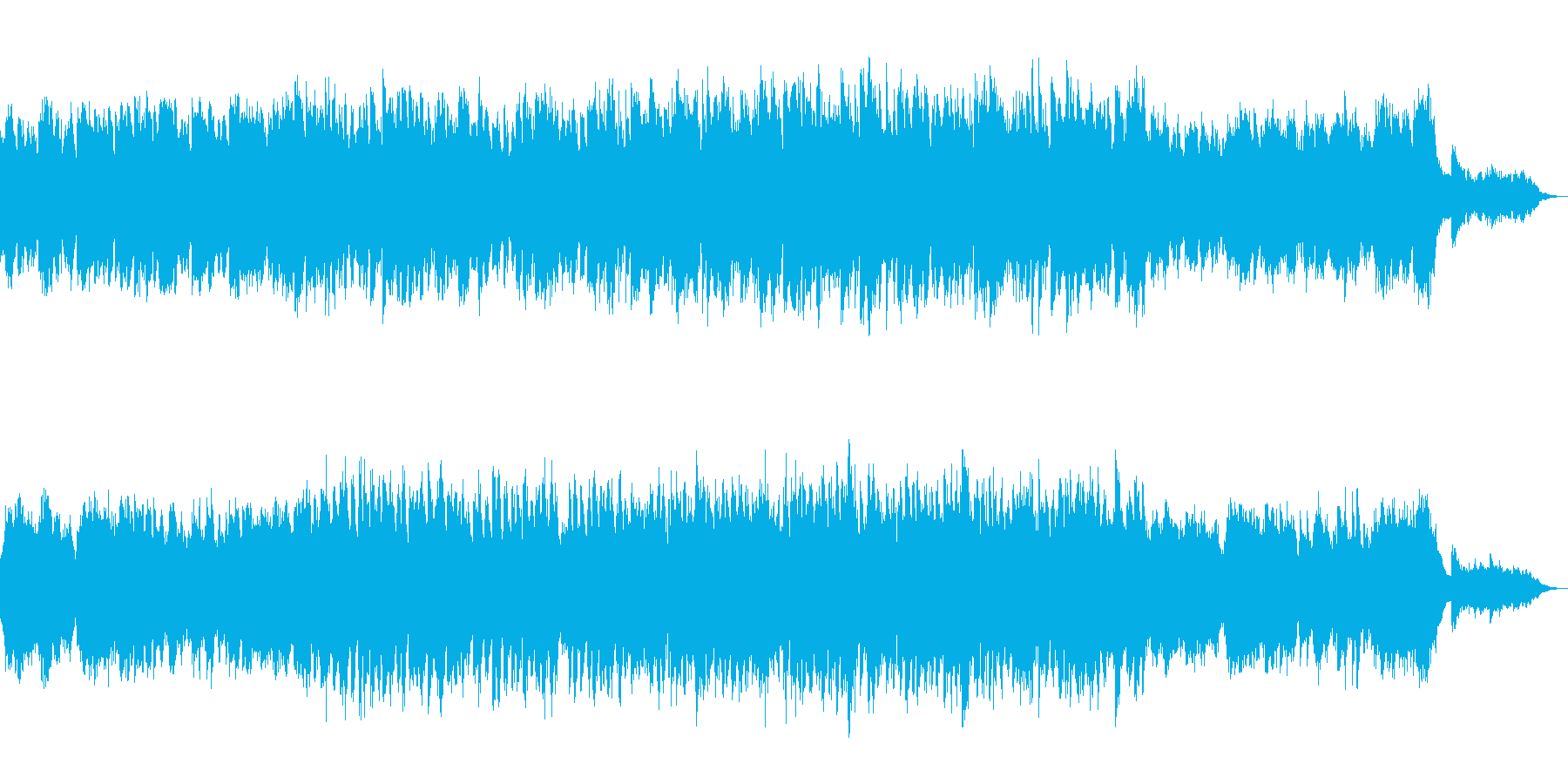 軽やかなピアノの演奏が印象的な楽曲の再生済みの波形