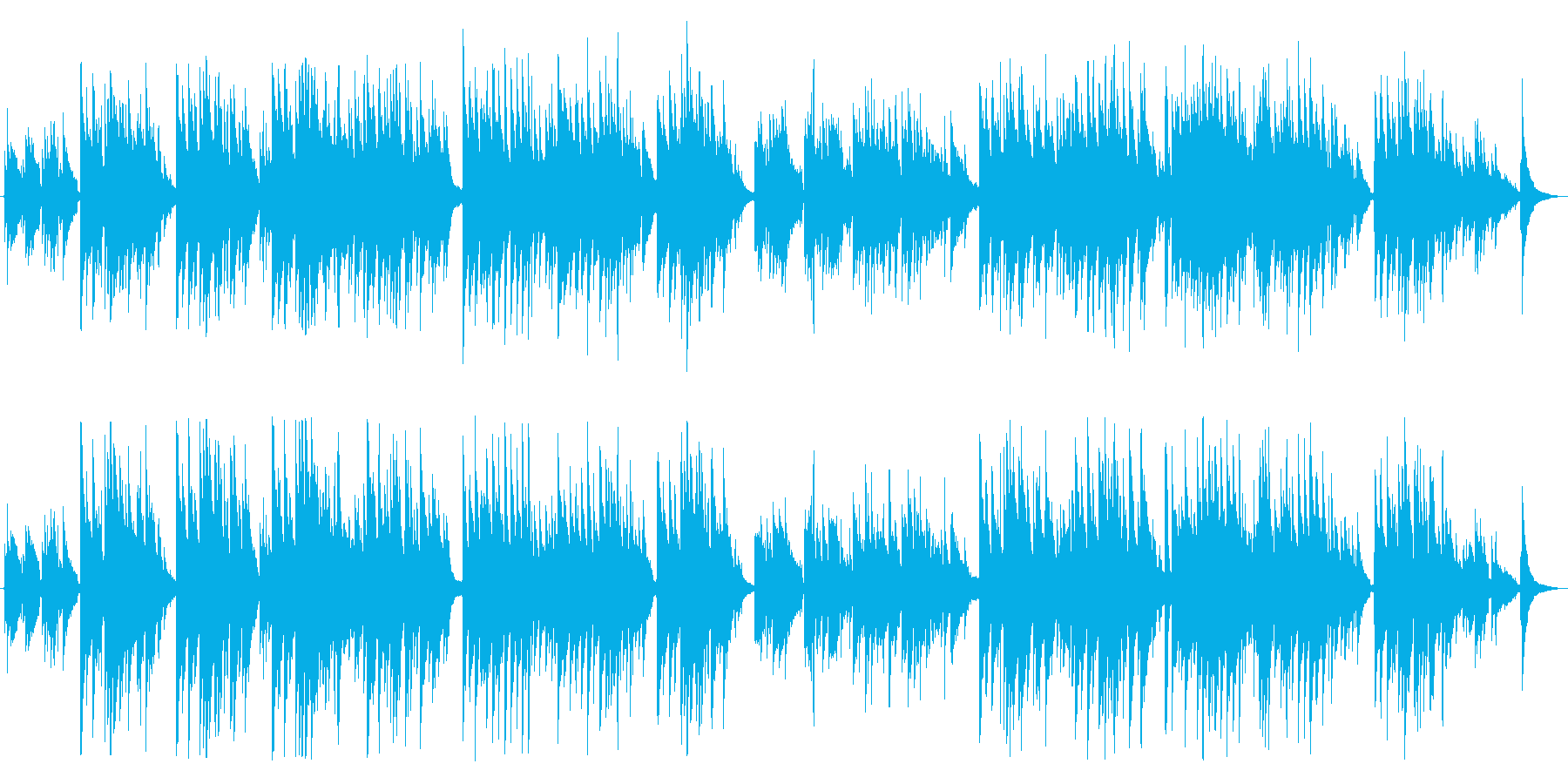 ほのぼの、郷愁アコースティックギター曲の再生済みの波形