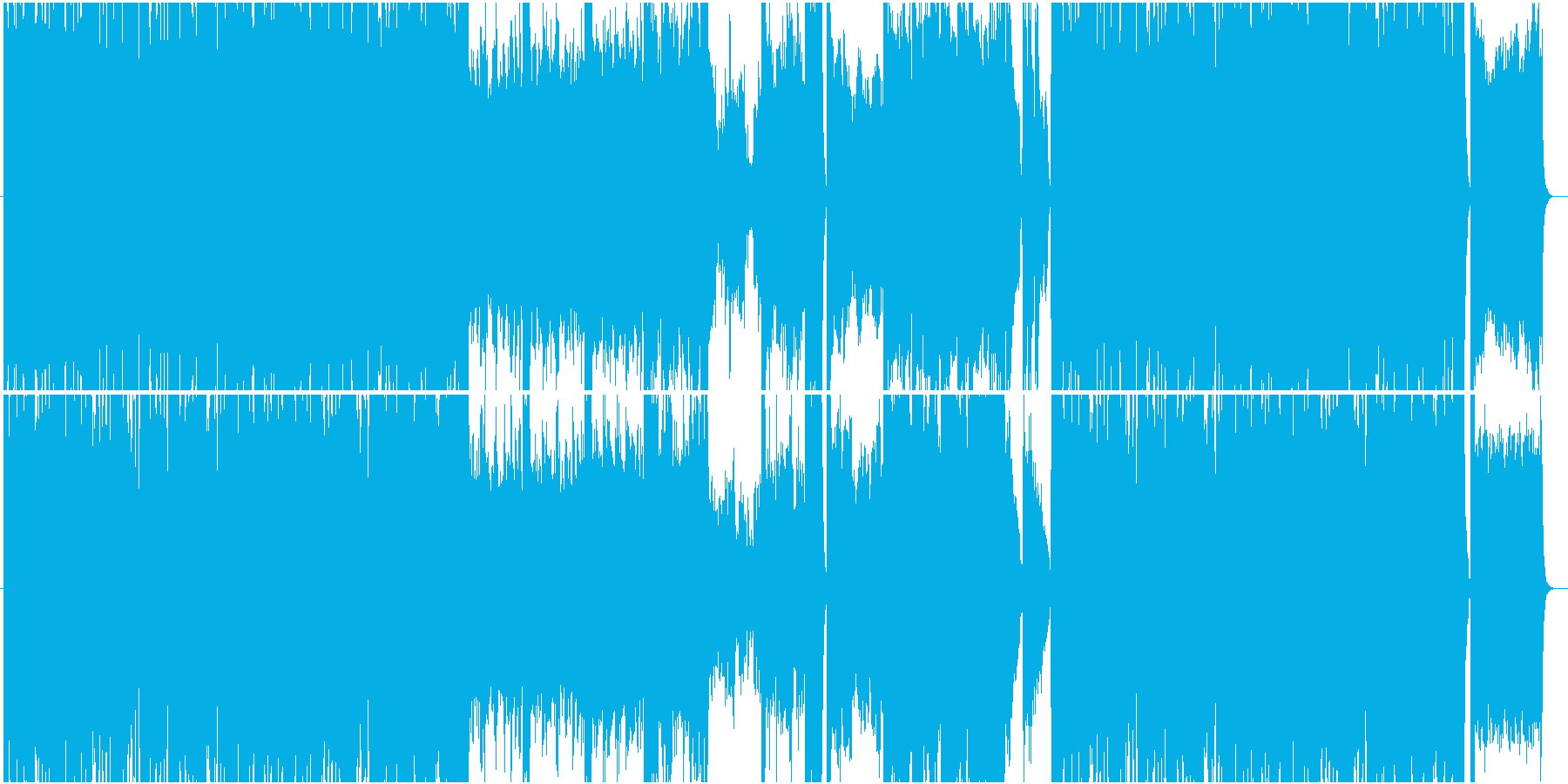 闘志あふれる力強い希望感のある曲の再生済みの波形