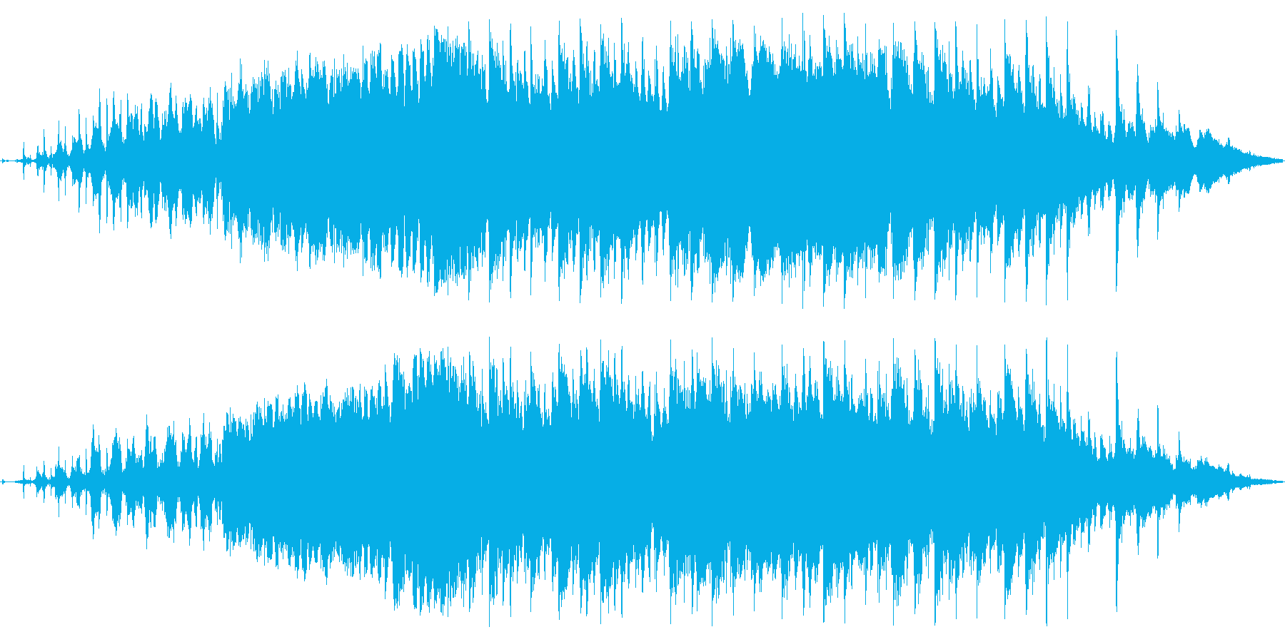 浮遊間のあるシンセとパワフルなドラムの曲の再生済みの波形