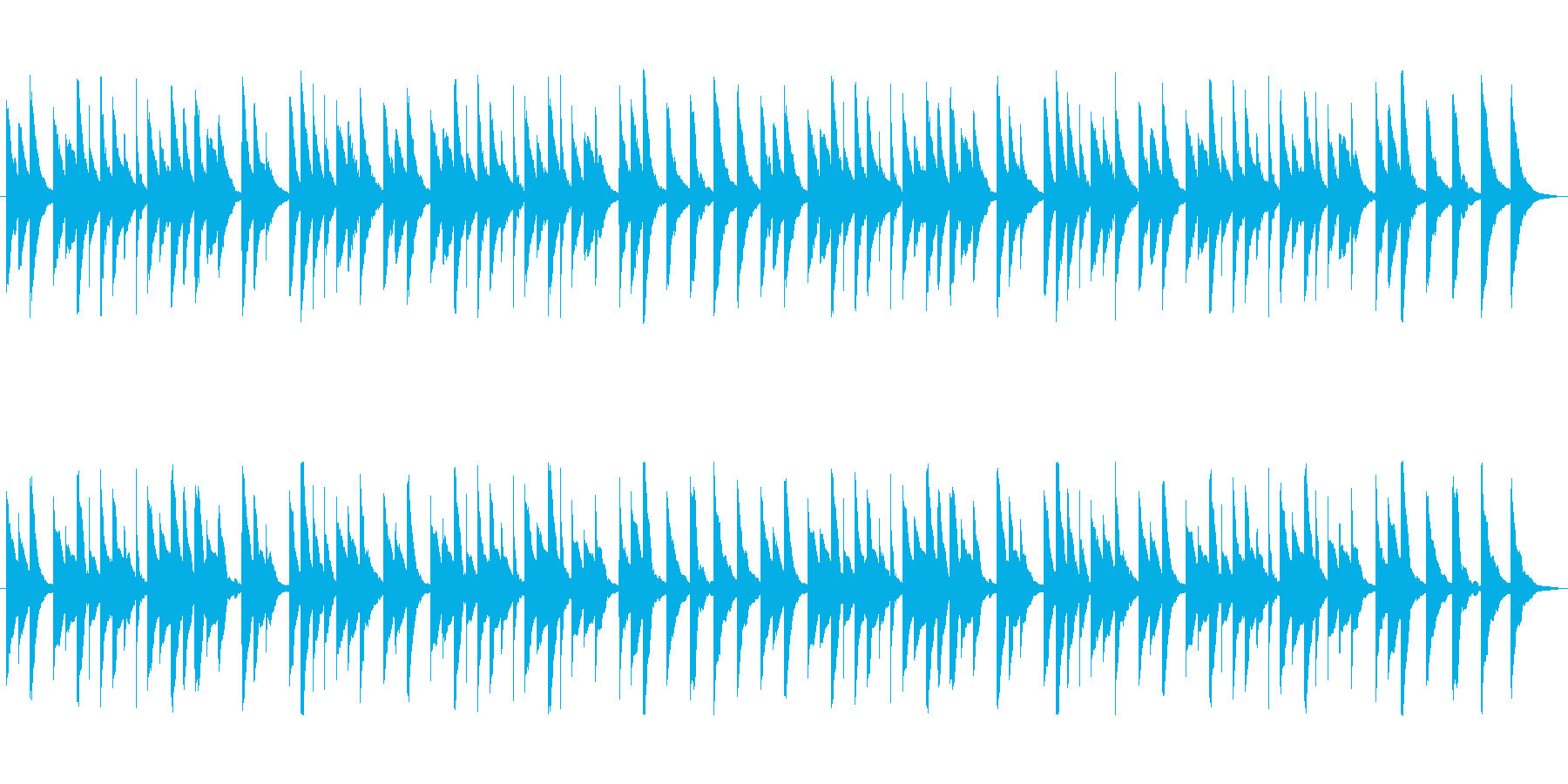 シンプルで優しいオルゴール曲の再生済みの波形