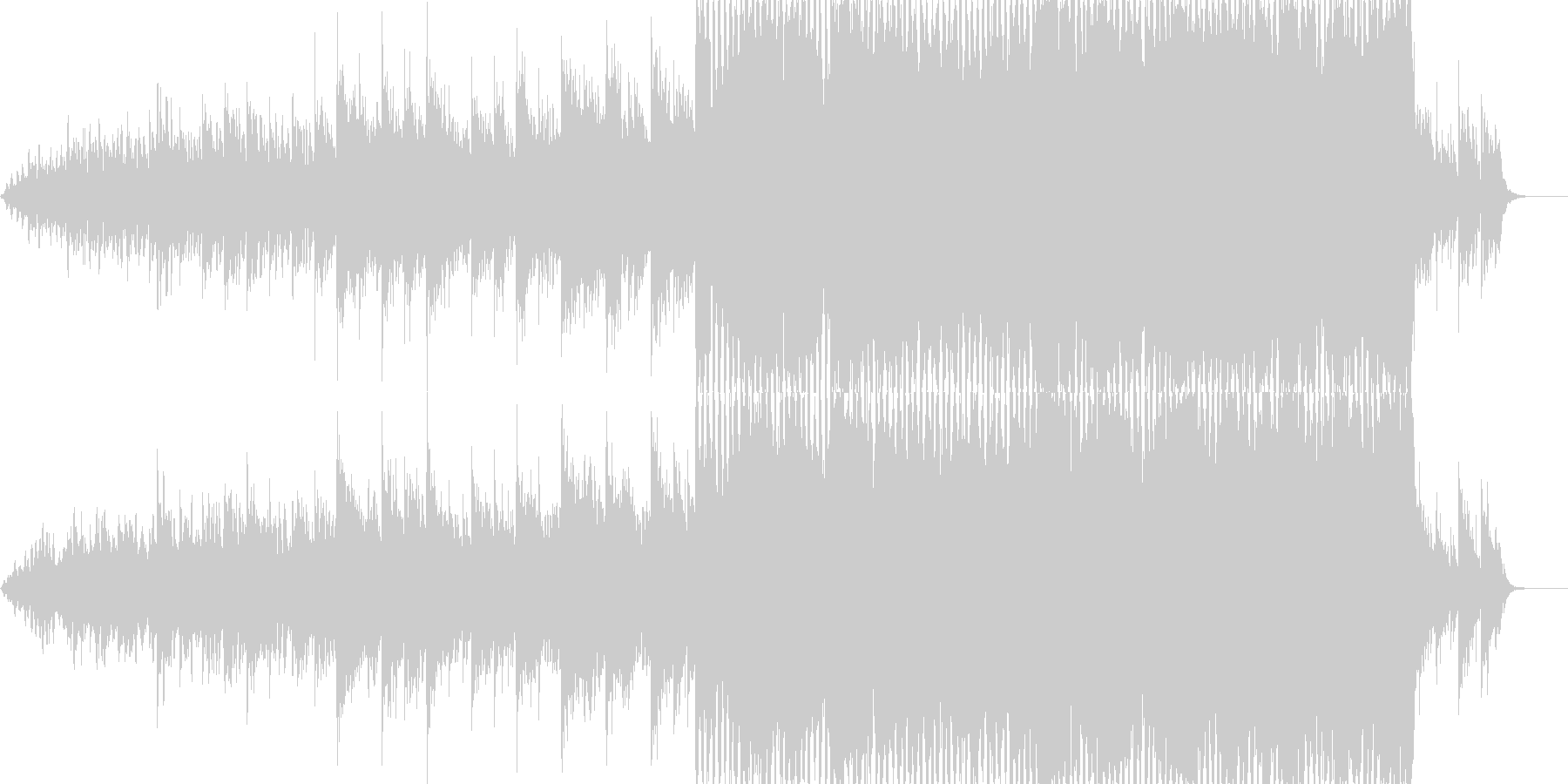 後半に一気に盛り上がるCMなどに最適な曲の未再生の波形