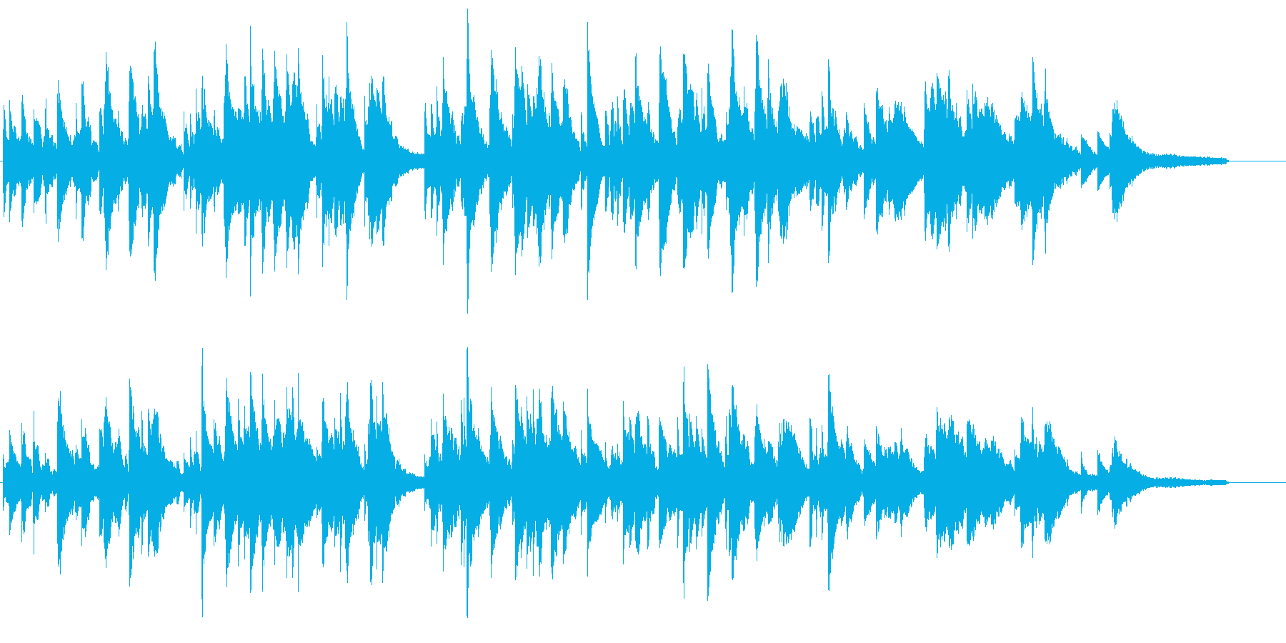 透明感のあるピアノとオルゴールの楽曲の再生済みの波形