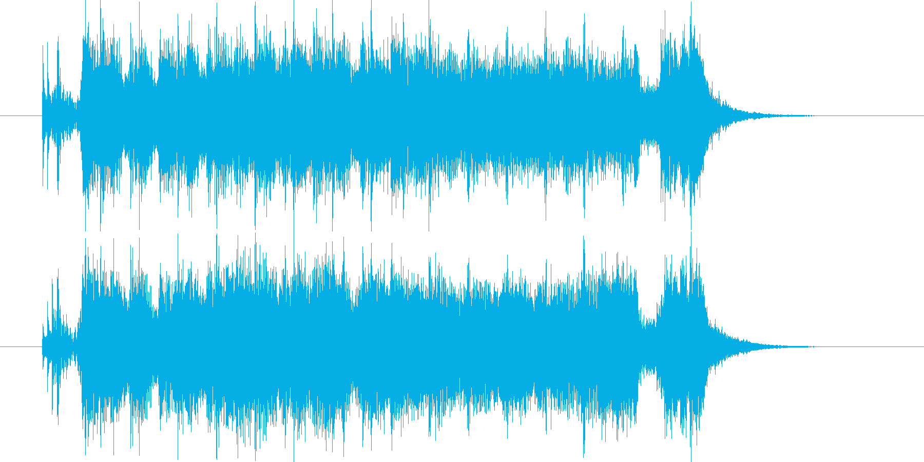 ロックテイストのアップテンポなポップスの再生済みの波形