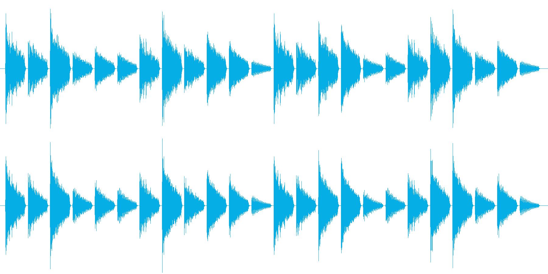 危険を知らせるアラート音(警戒度:中)の再生済みの波形