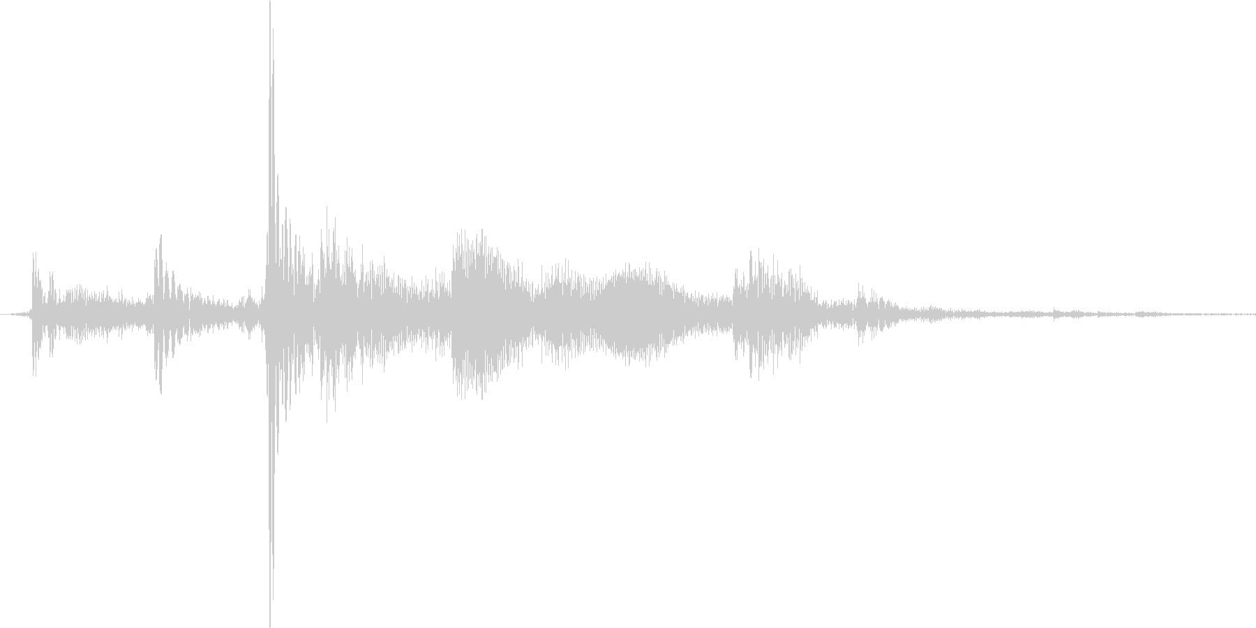 コトッとカギを置いた音2mの未再生の波形