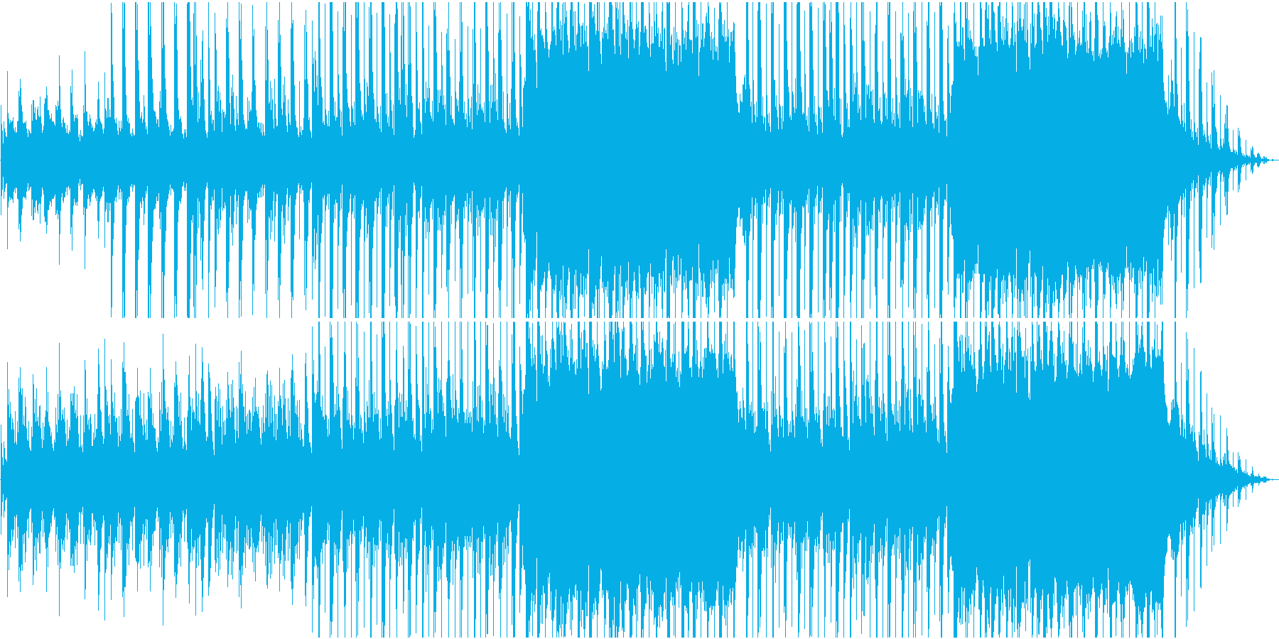 ピアノとバイオリンで奏でる癒し系の曲の再生済みの波形