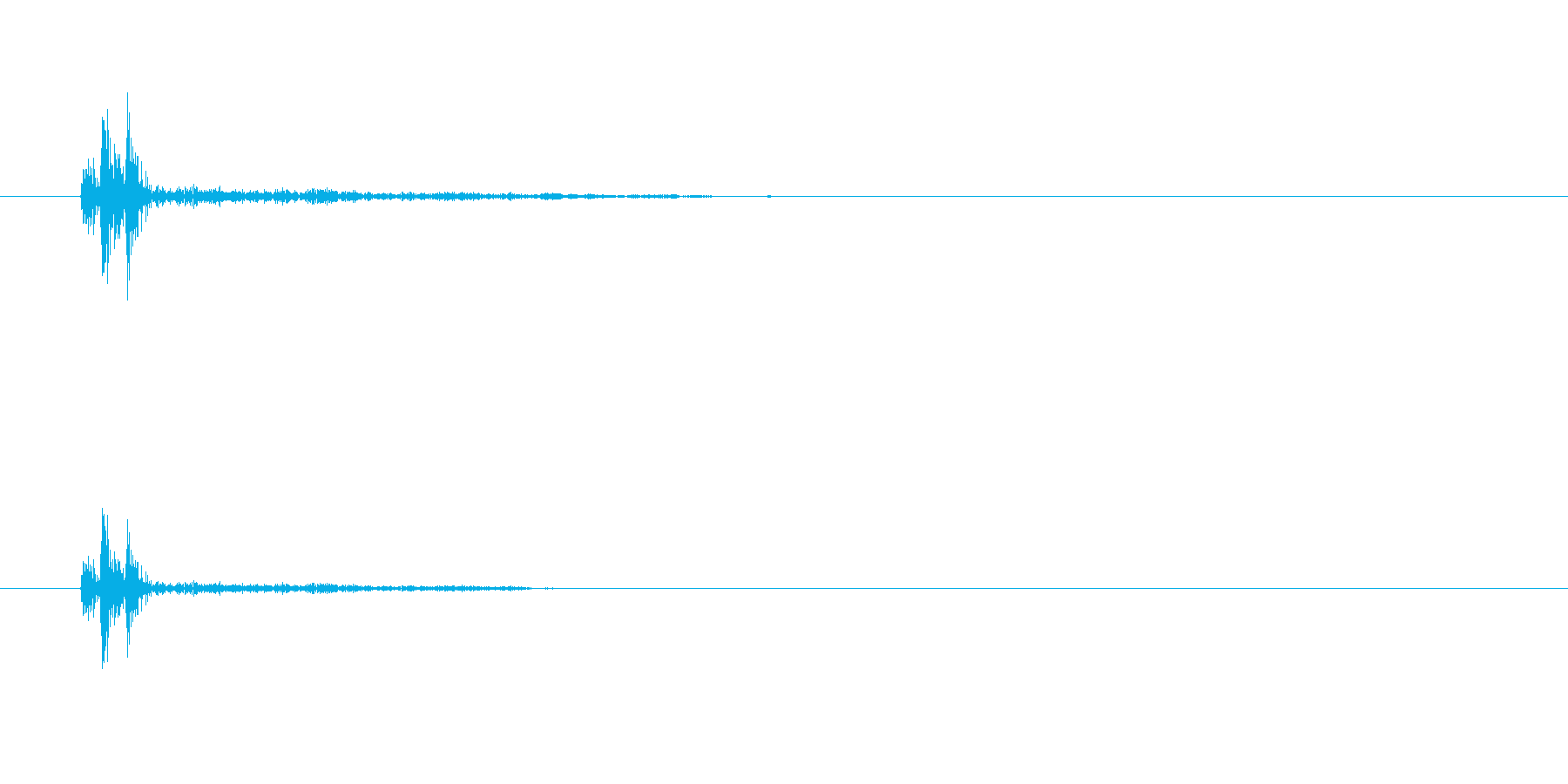 クリック音(はっきりとした音)の再生済みの波形
