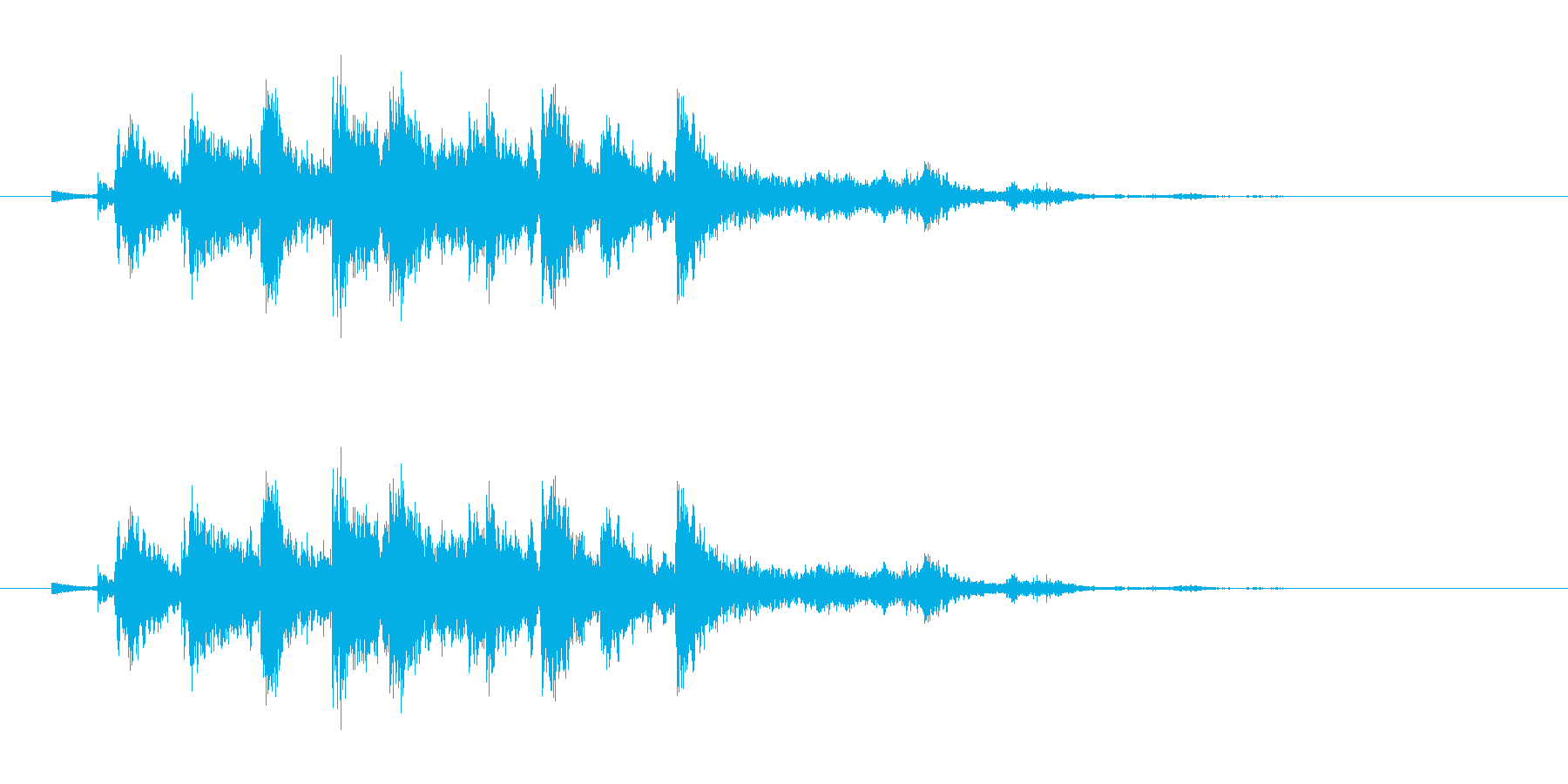 音侍「シャシャシャン」ツリーベルの振り音の再生済みの波形
