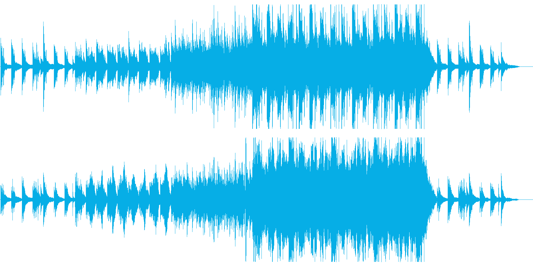 ピアノとストリングスの幻想的で優しい曲の再生済みの波形