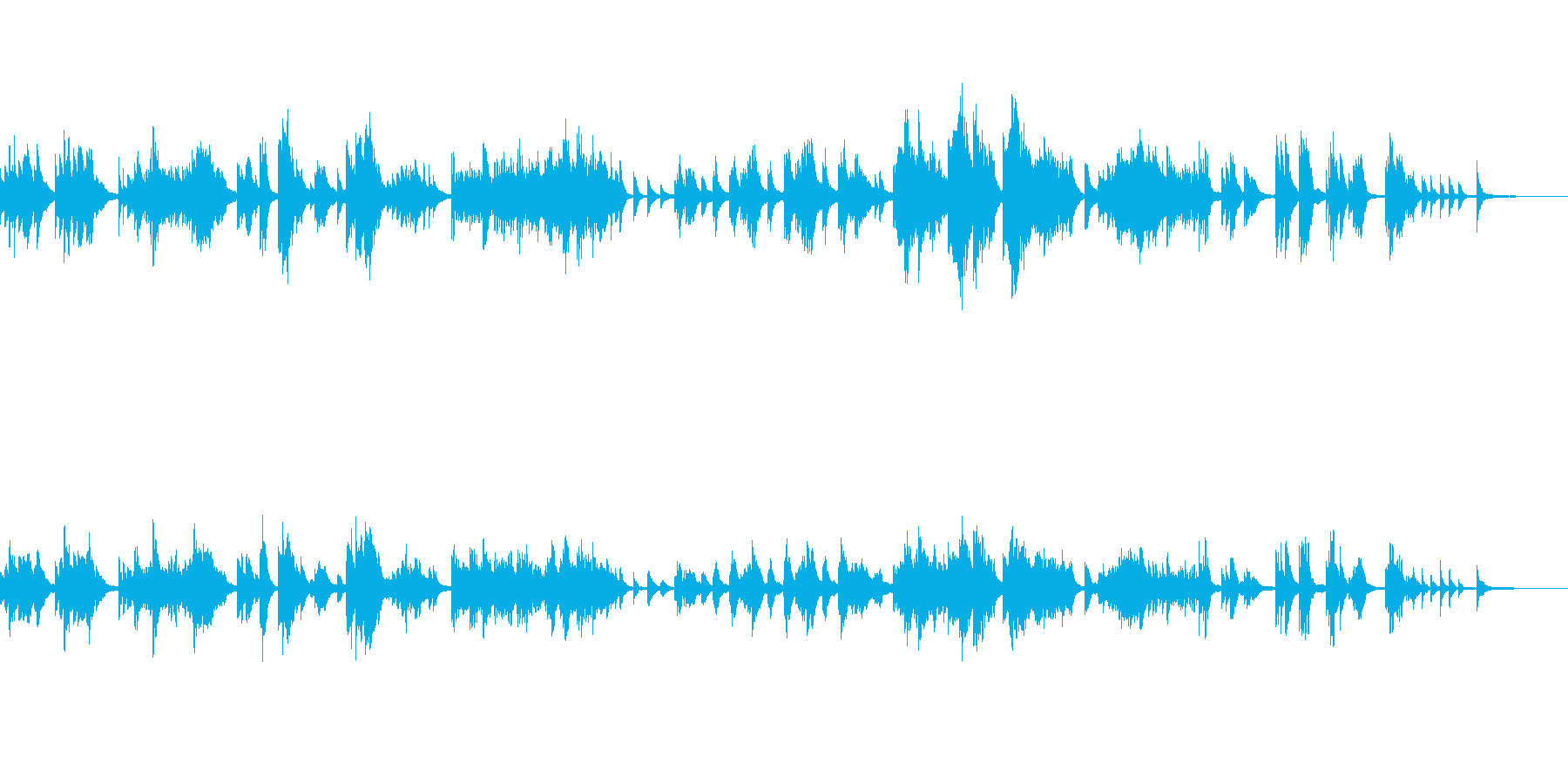 春をイメージしたゆったりしたピアノソロ曲の再生済みの波形