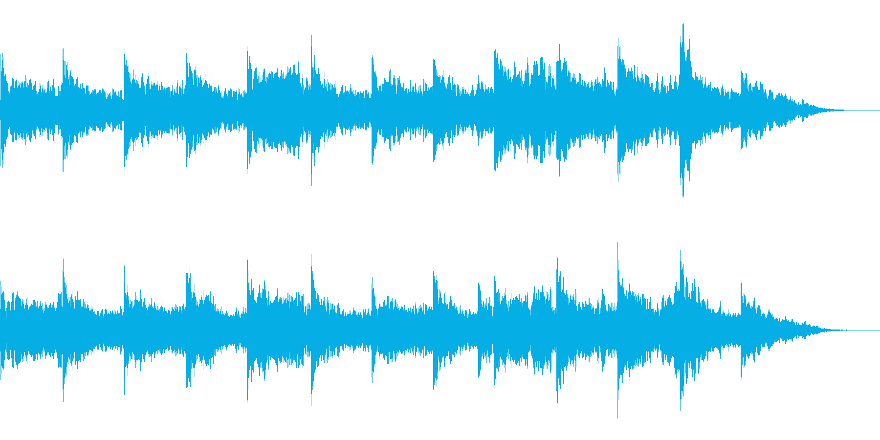 ピアノとノイズの哀愁漂う曲の再生済みの波形