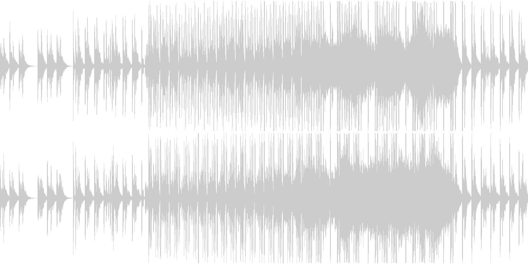 切ないピアノと荒廃的なドラムのループ曲の未再生の波形