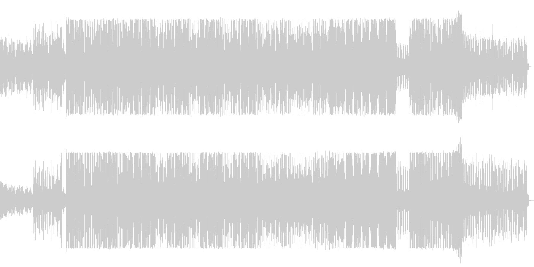 ベースの低音から始まるサスペンス感ある曲の未再生の波形