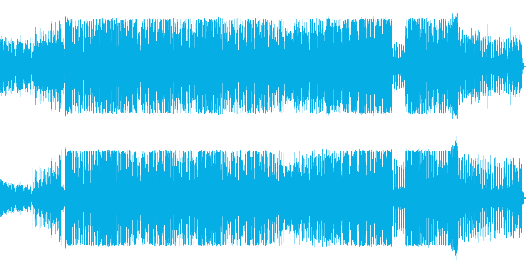 ベースの低音から始まるサスペンス感ある曲の再生済みの波形