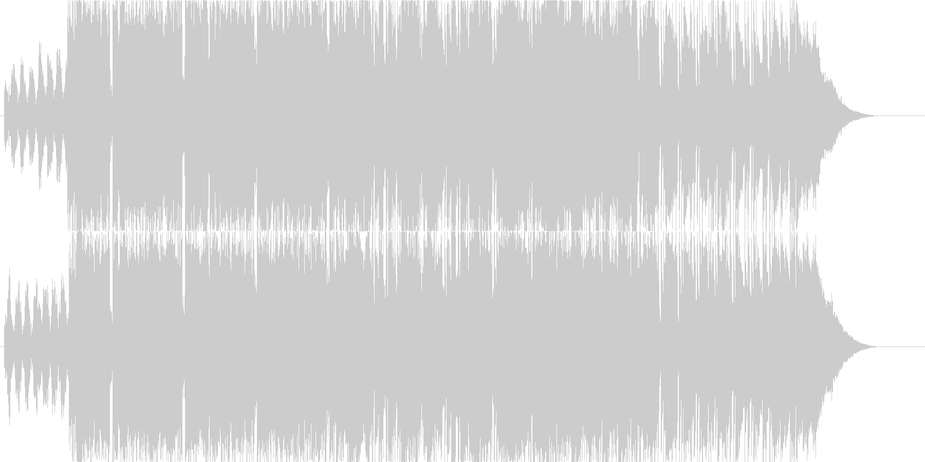 激しいギターとストリングスによるバトル曲の未再生の波形