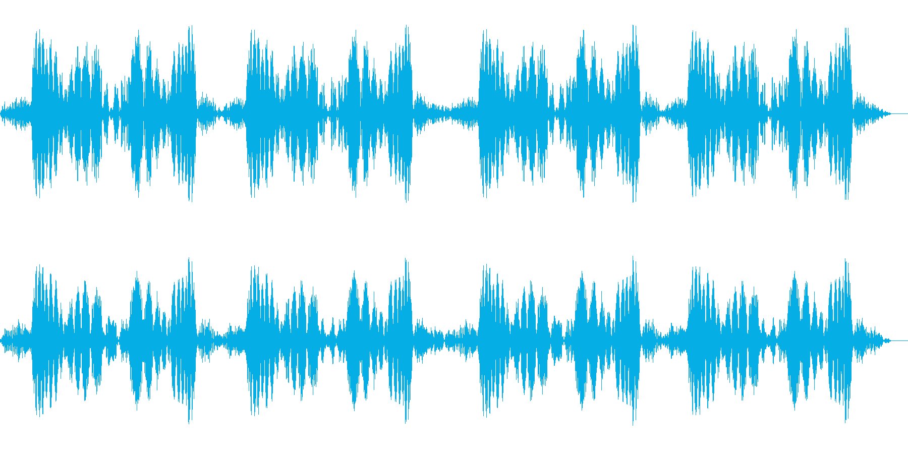 キュパ×4回(レコードスクラッチの音)の再生済みの波形