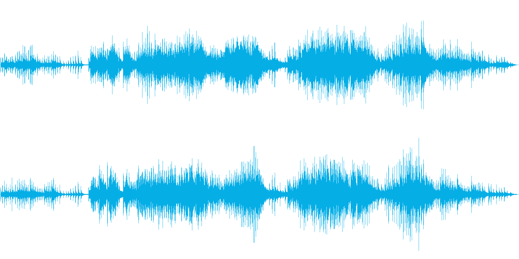 やさしく穏やかなゆったりとしたピアノ曲の再生済みの波形