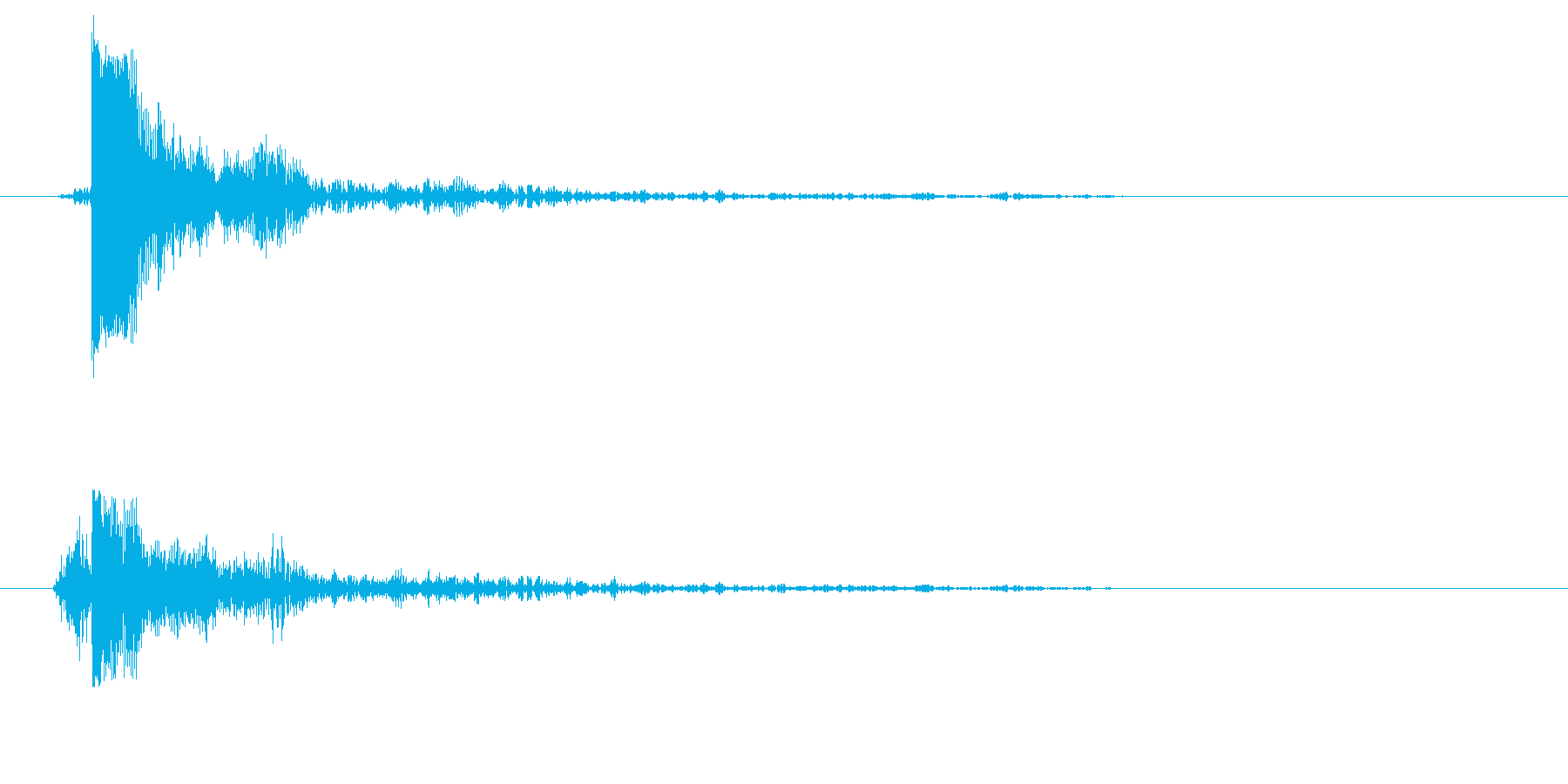 カッという短い効果音の再生済みの波形