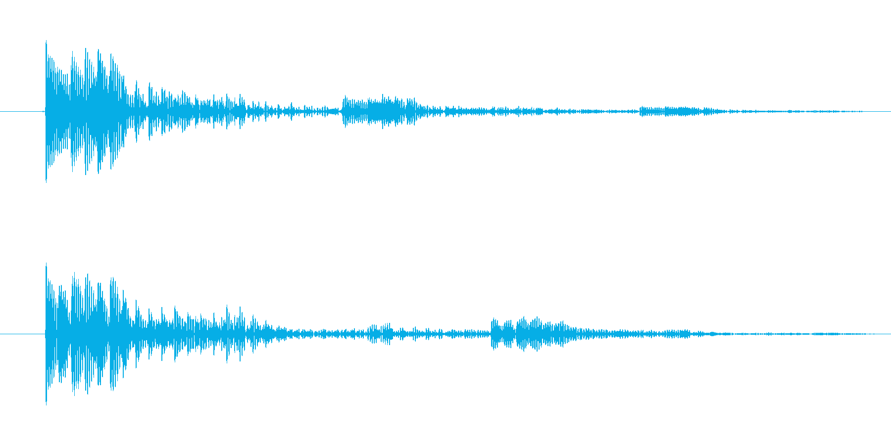 動作キャンセル向け電子音(ヒューン)の再生済みの波形
