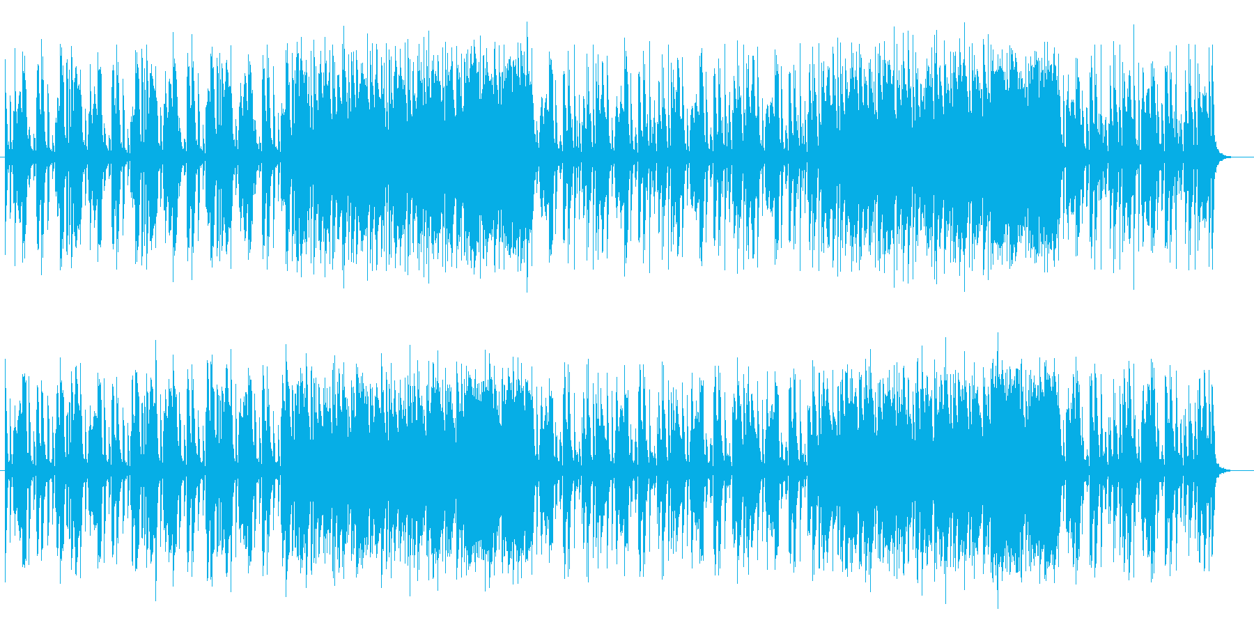 うきうきするレトロなシンセサイザー曲の再生済みの波形