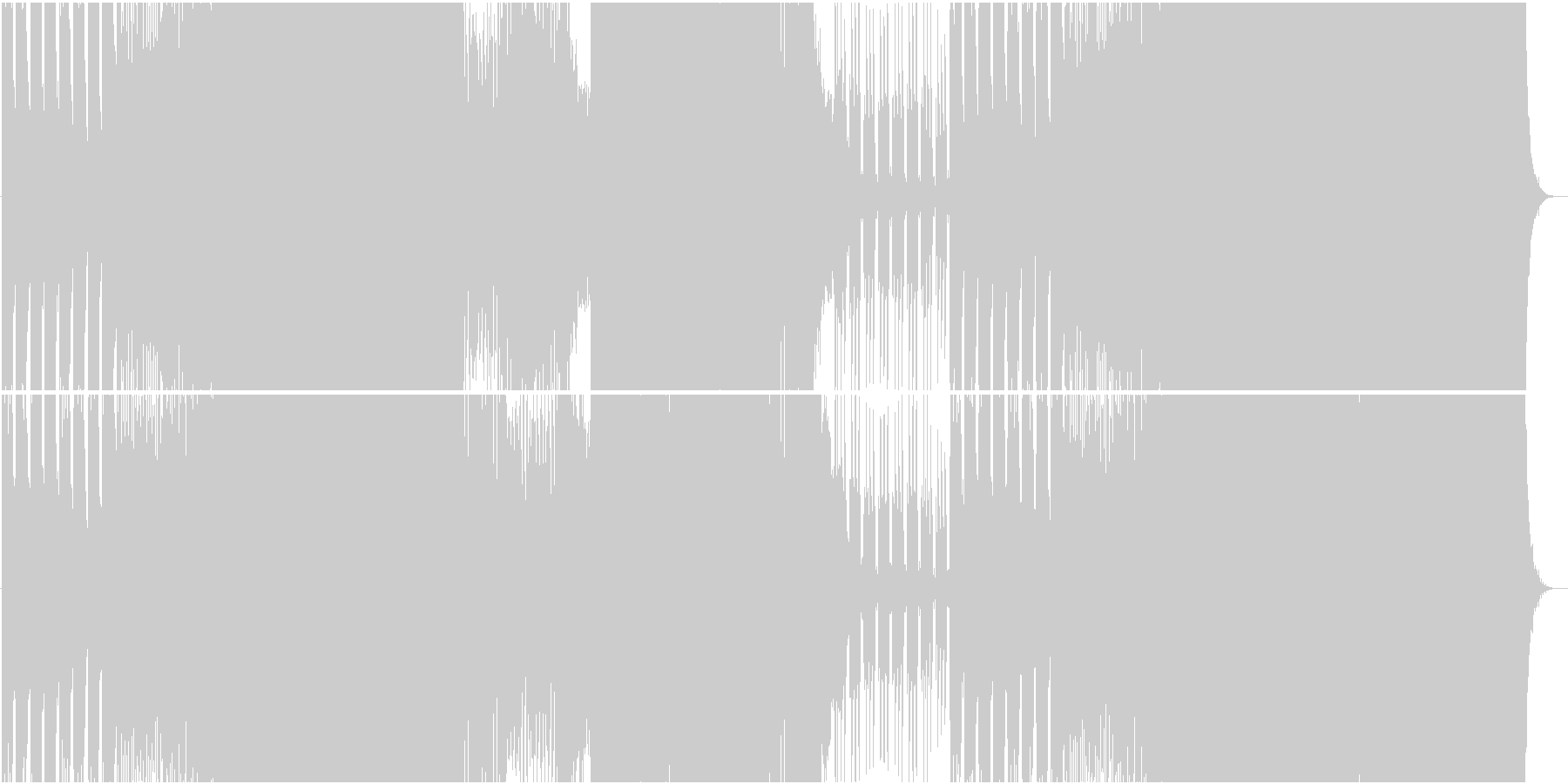 起伏が激しくメロディーが切ないEDMの未再生の波形