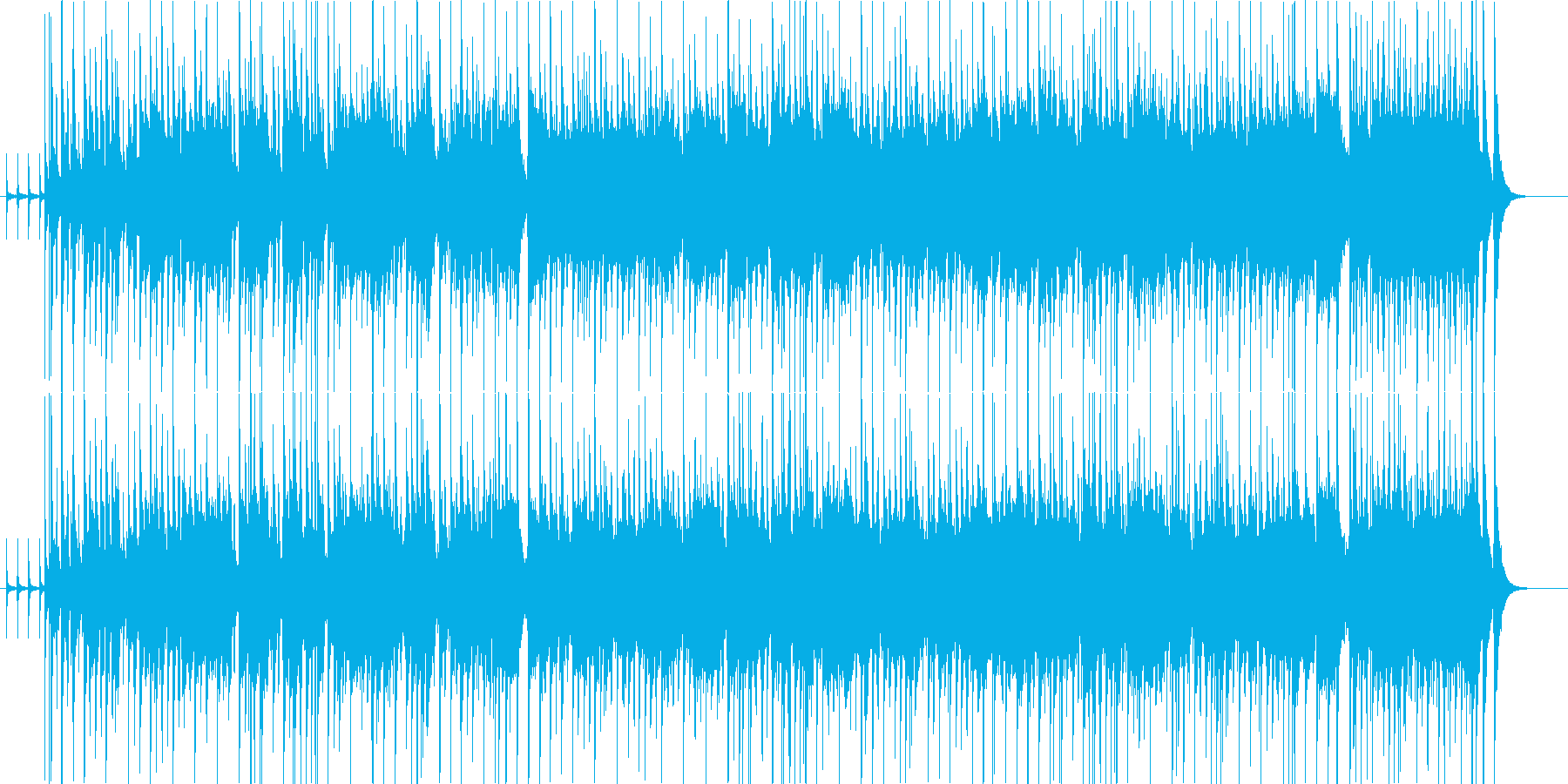 ファンキーなリズムの曲の再生済みの波形