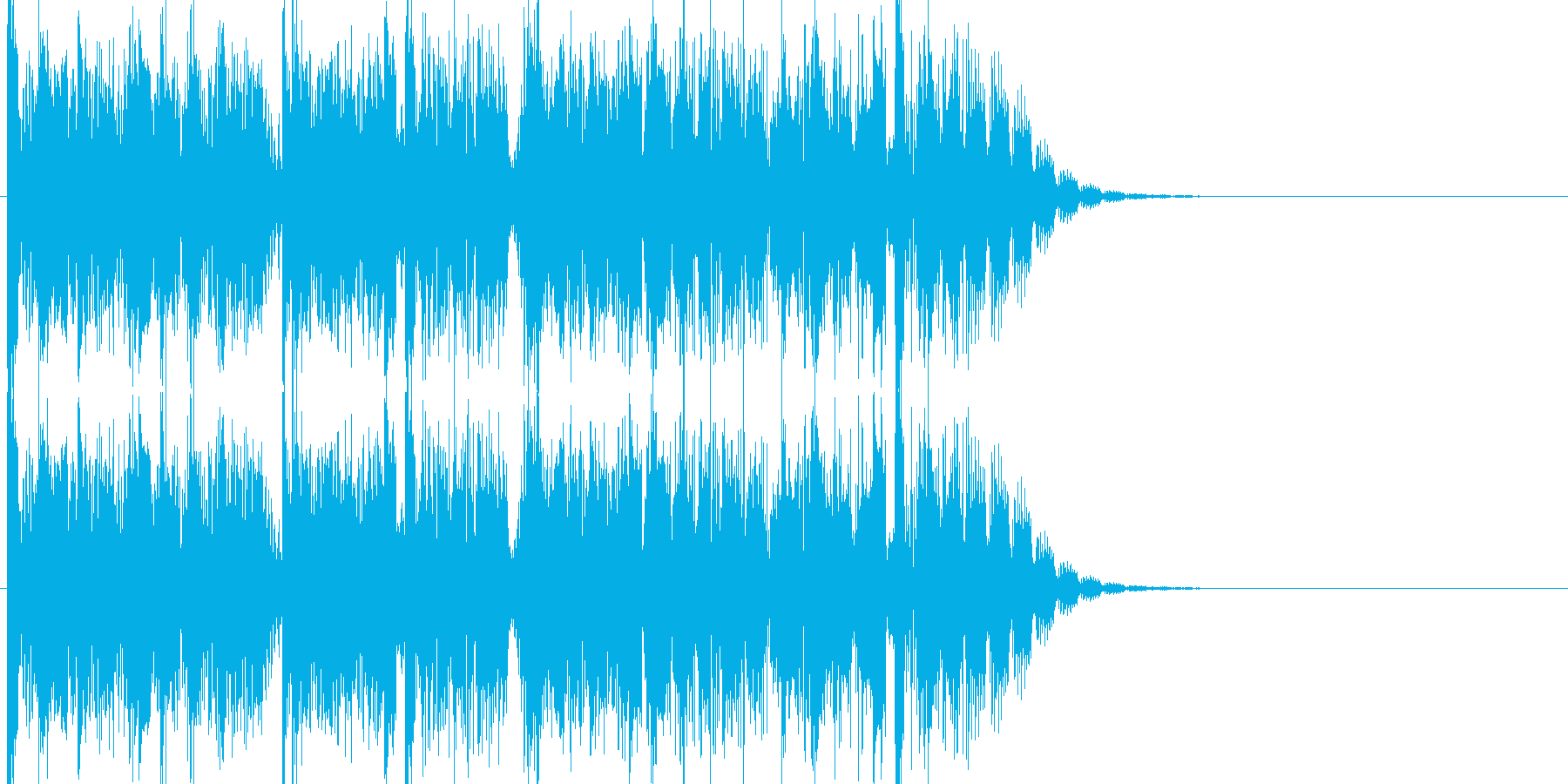 無機質で残響音が多彩で印象的な15秒の曲の再生済みの波形