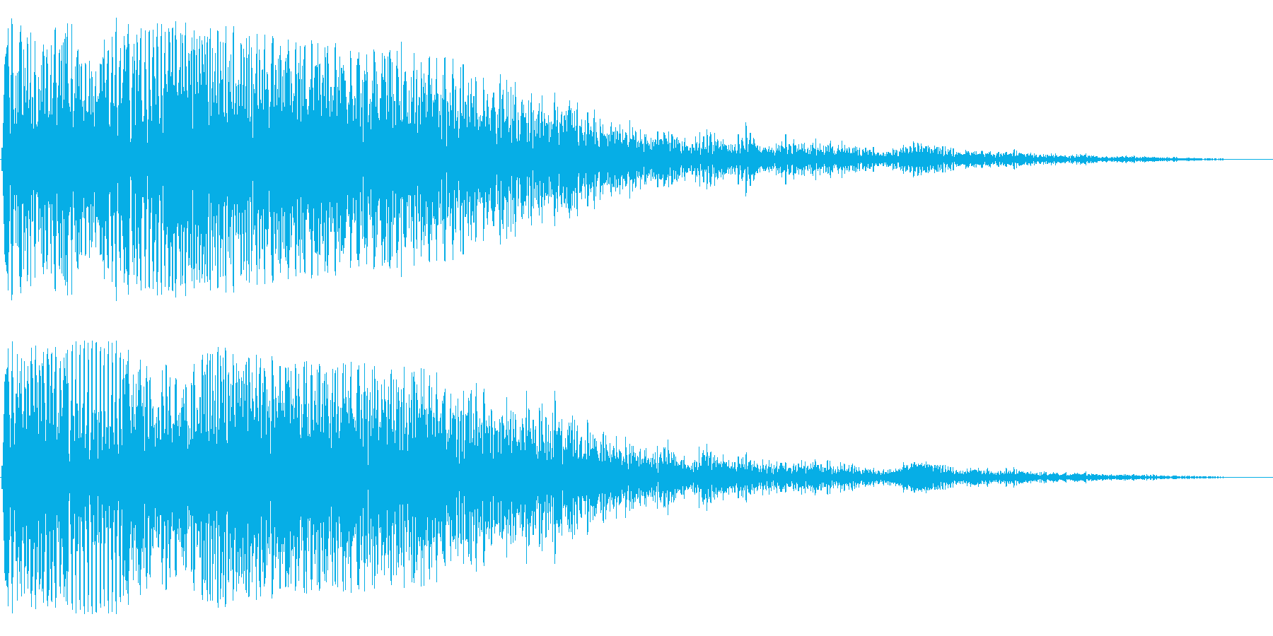 ゆっくりと響くスペース音の再生済みの波形