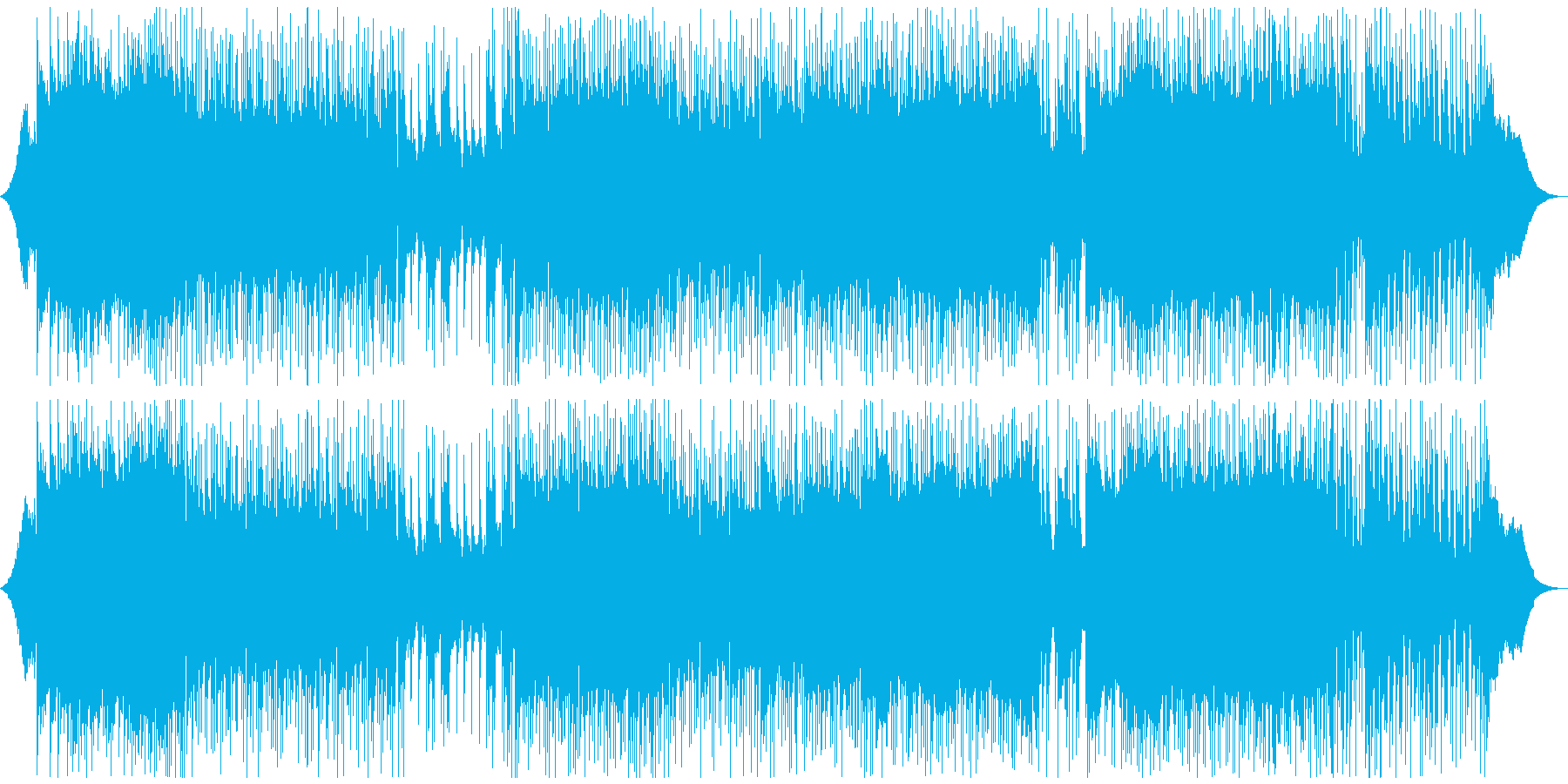 戦闘曲をイメージしたロックの再生済みの波形