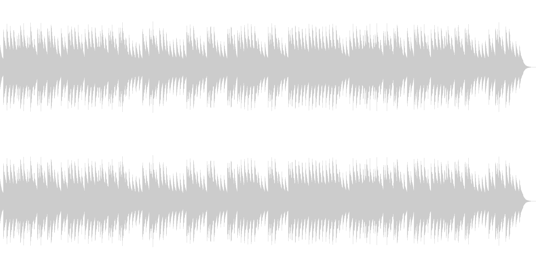ほのぼのとした三拍子のオルゴール曲の未再生の波形
