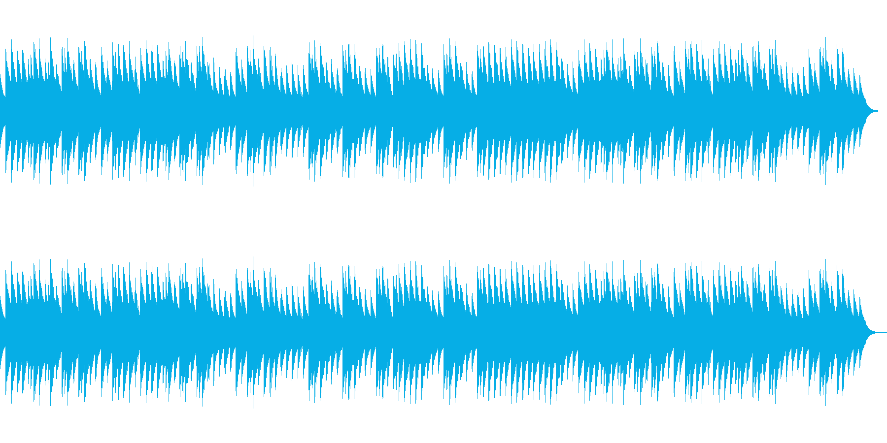ほのぼのとした三拍子のオルゴール曲の再生済みの波形
