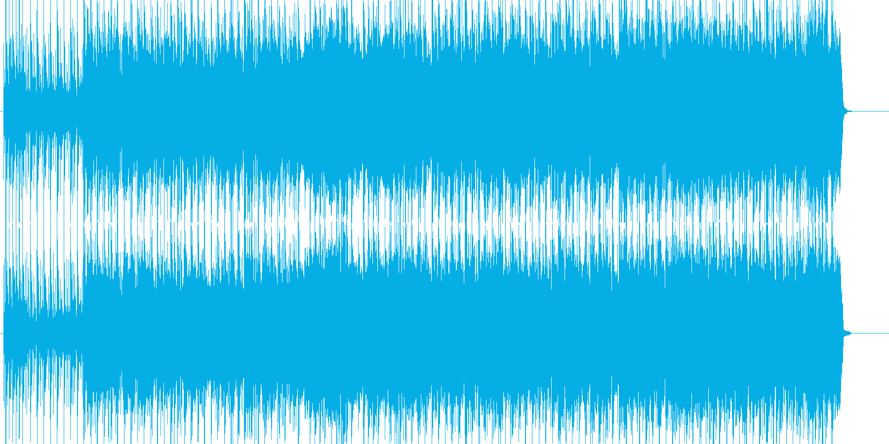 重たく重厚な雰囲気のロックの再生済みの波形