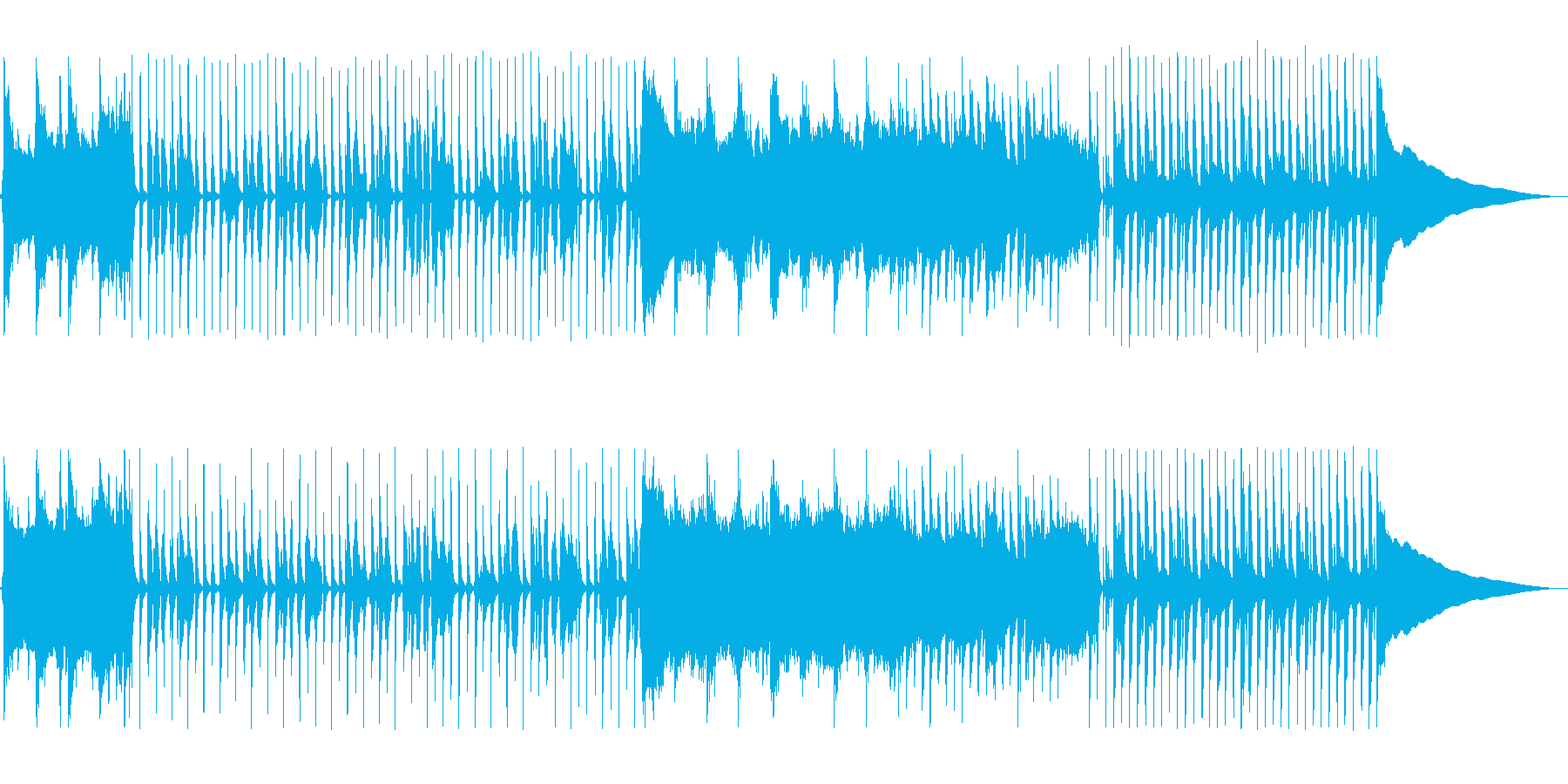 口笛と拍手がフレンドリーさを伝える楽曲の再生済みの波形
